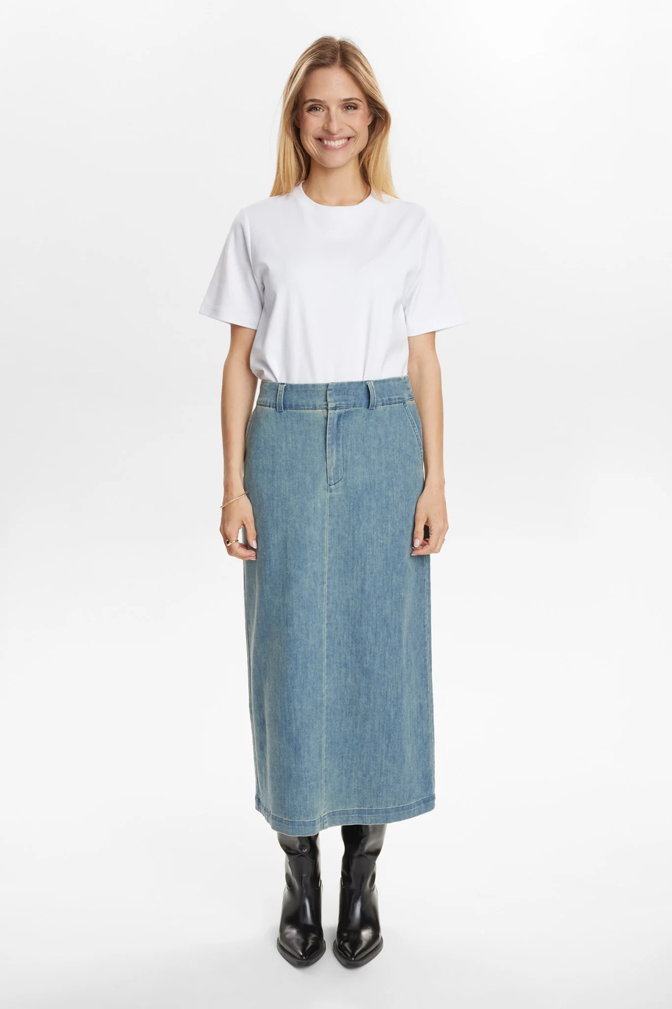 NUALETTA SKIRT - Med. Blue Washed Denim - Image 3