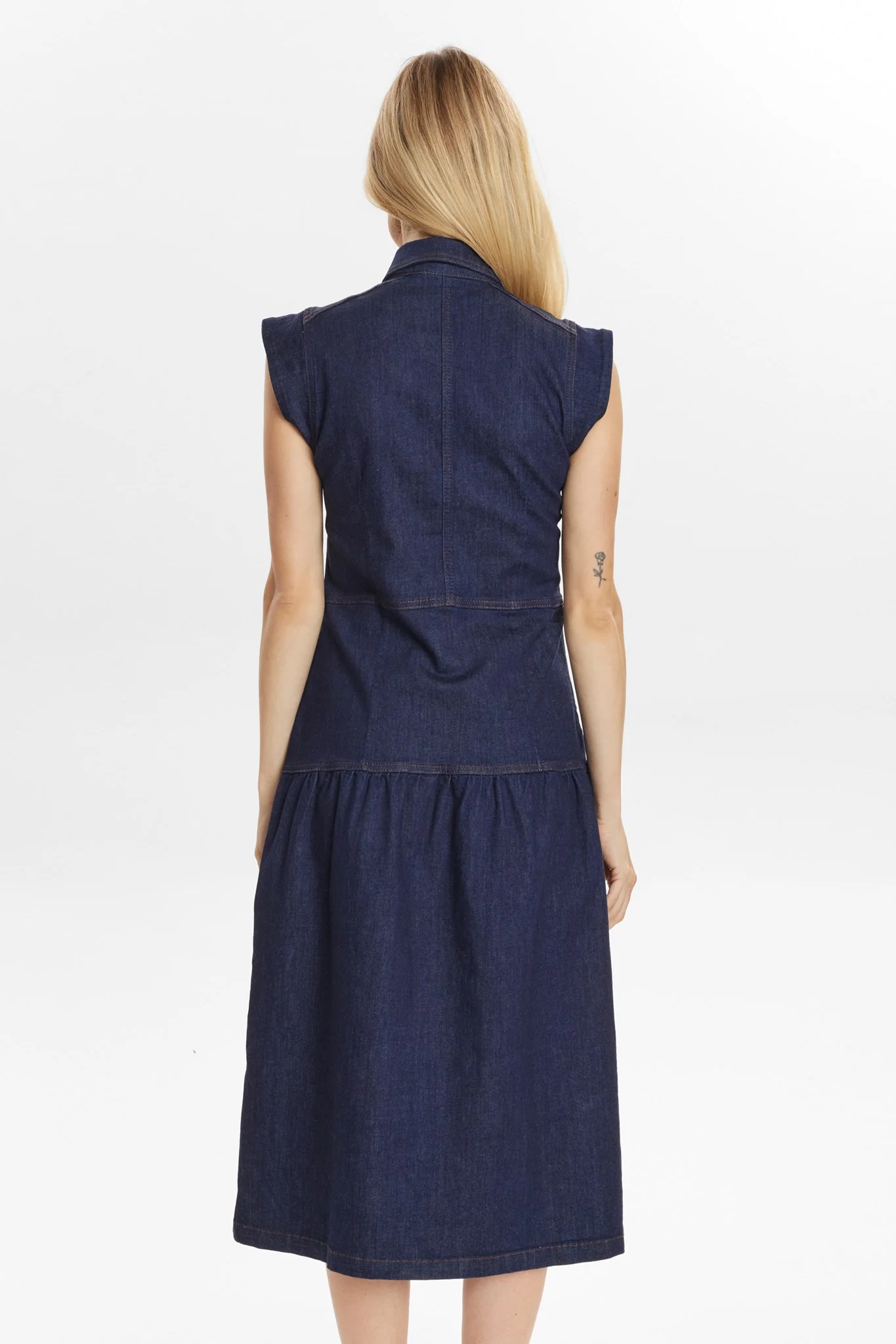 NUAMBER DRESS - Dark Blue Denim - Image 2