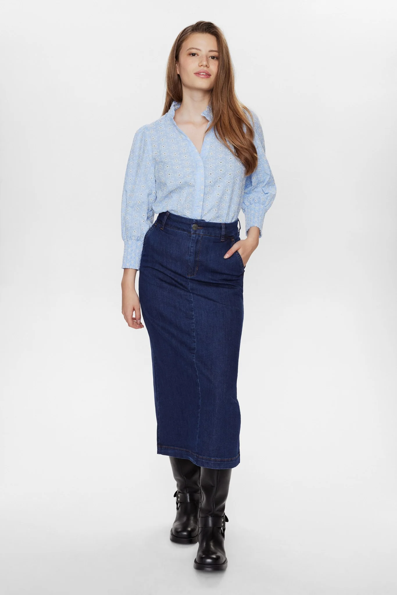 NUAMBER SKIRT - Dark Blue Denim - Image 2