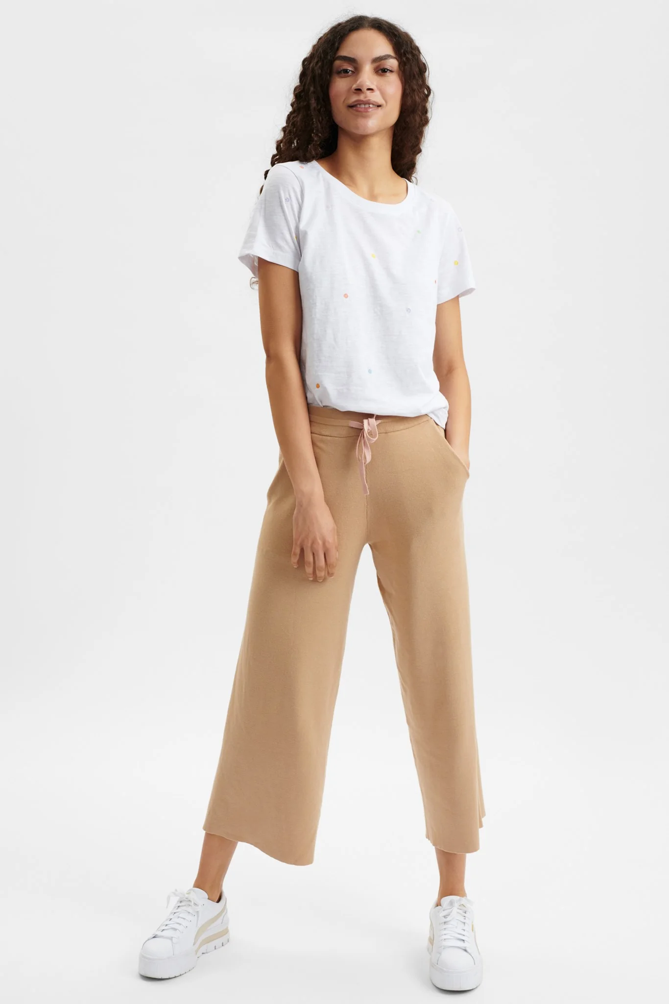NUANKA CULOTTE PANTS - Sesame - Image 3