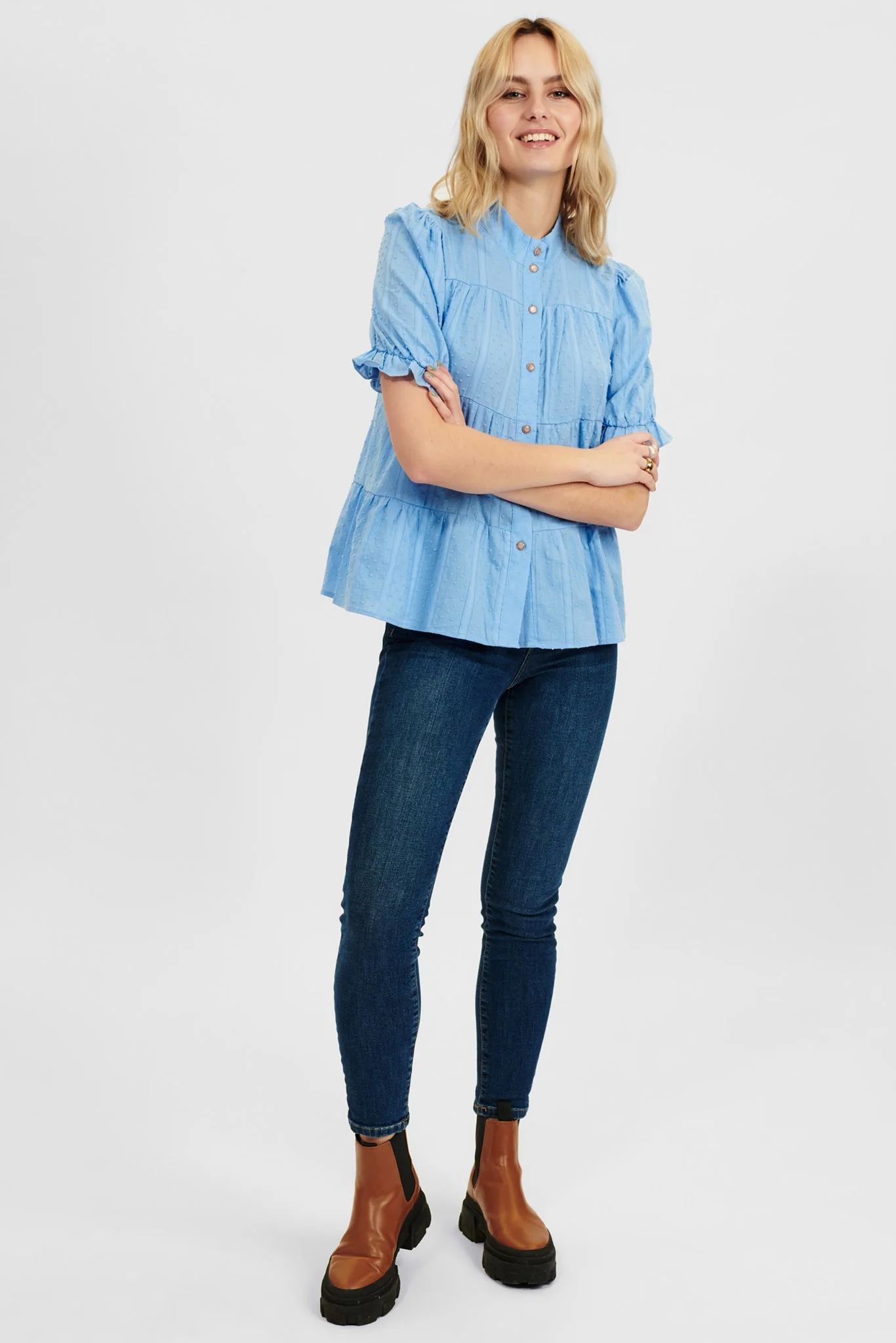 NUANNEMONA SOLID SHIRT - Della Robbia Blue - Image 3