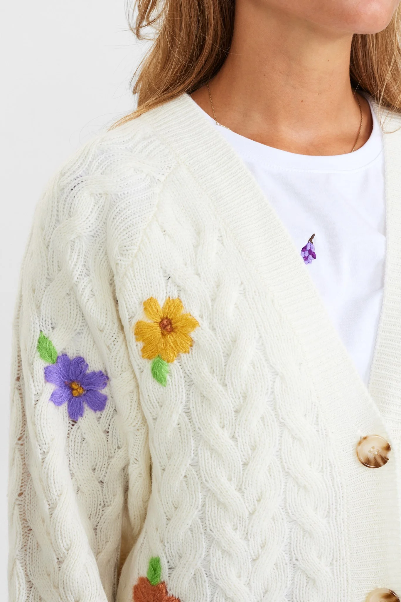 NUANNY CARDIGAN - Cloud Dancer - Image 4