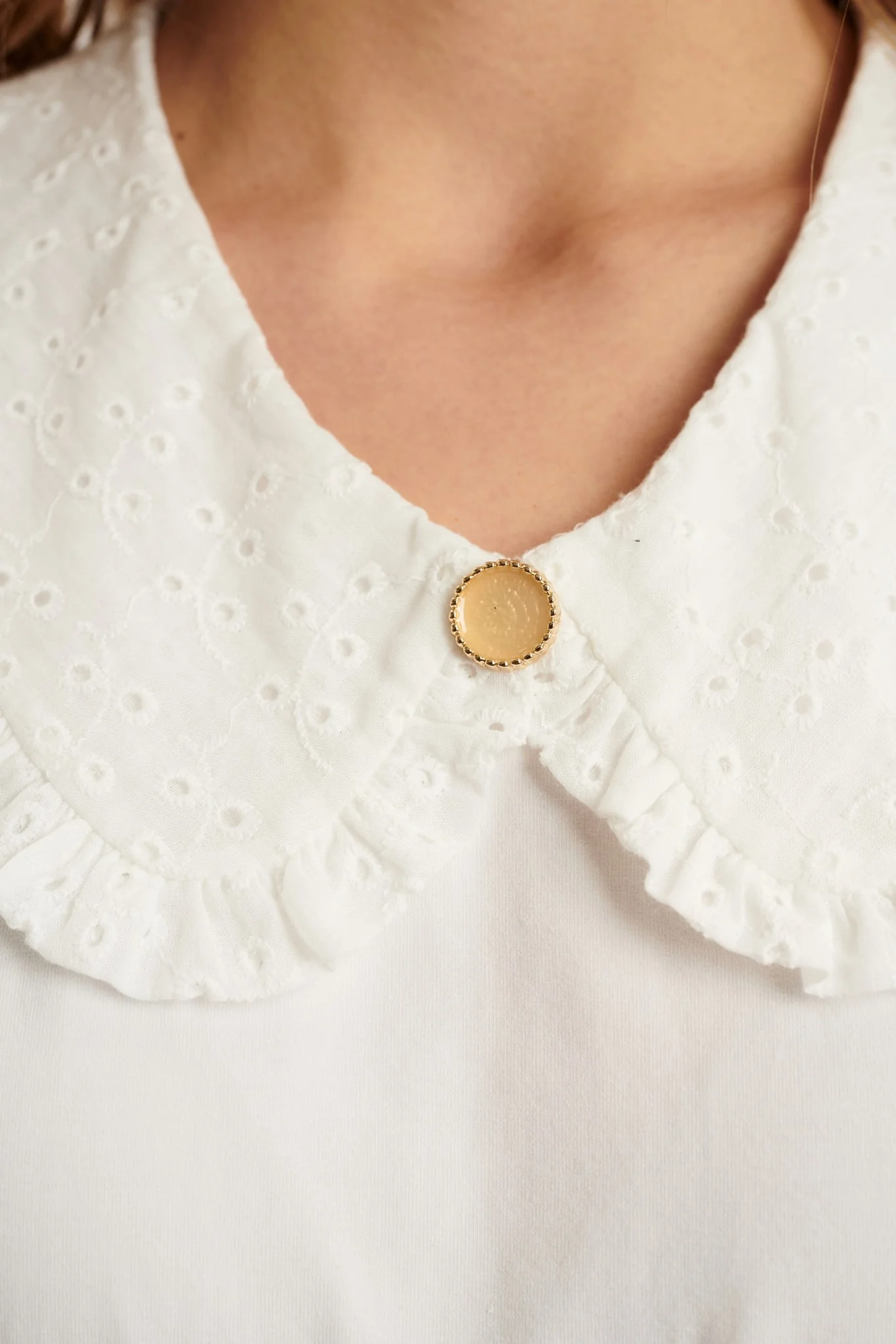 NUANTONIE SS COLLAR TEE - Bright White - Image 4