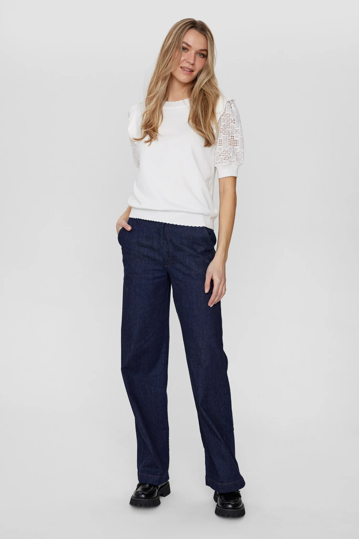 NUARIANA SS PULLOVER  - Cloud Dancer - Image 3