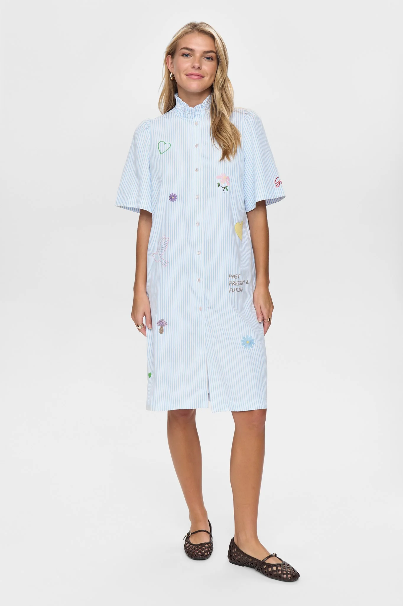NUASHLEY EMBROIDERY DRESS - Airy Blue - Image 3