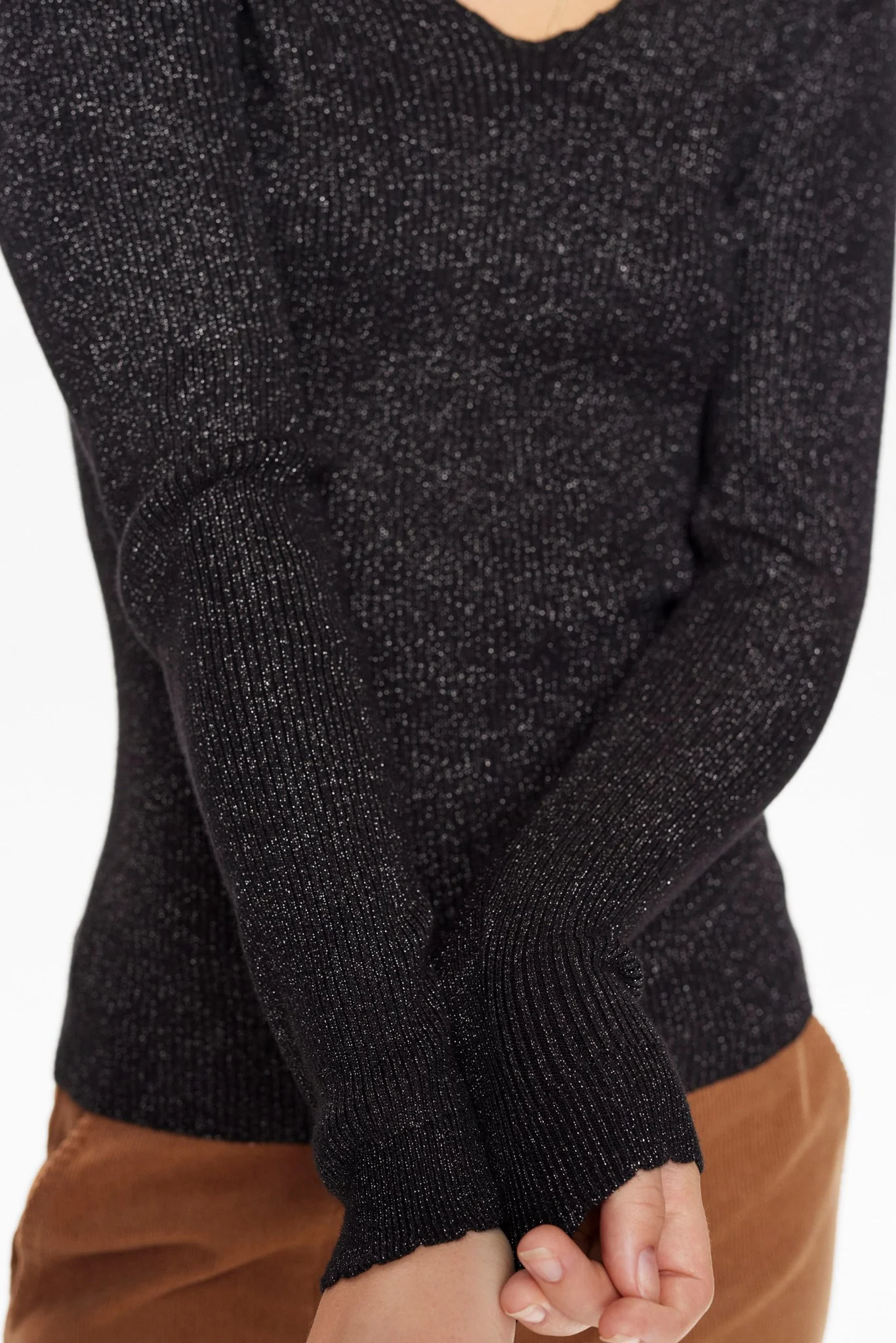 NUAYELET LS LUREX PULLOVER - Caviar - Image 4
