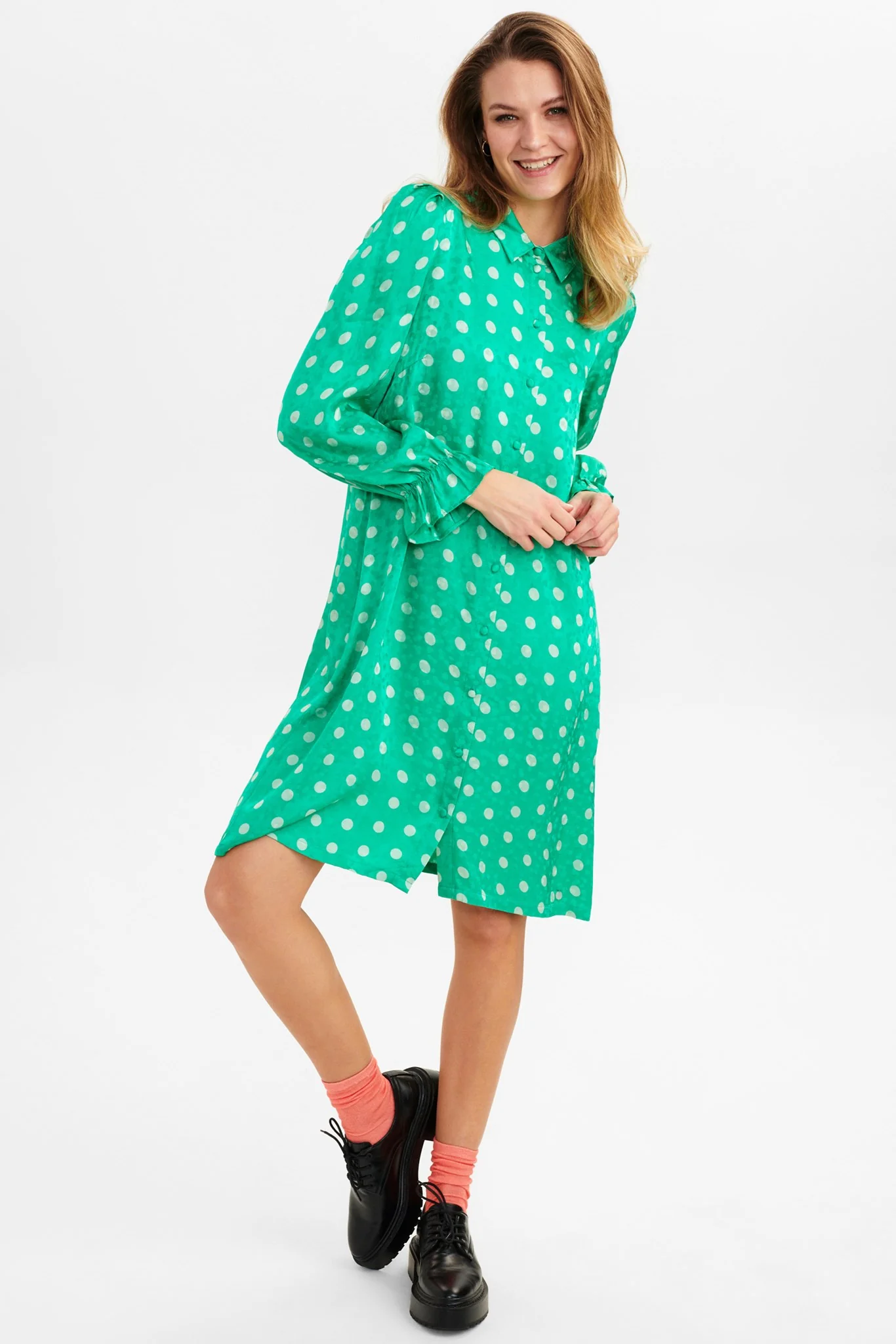 NUBELL SHIRT DRESS - Simply Green - Image 3