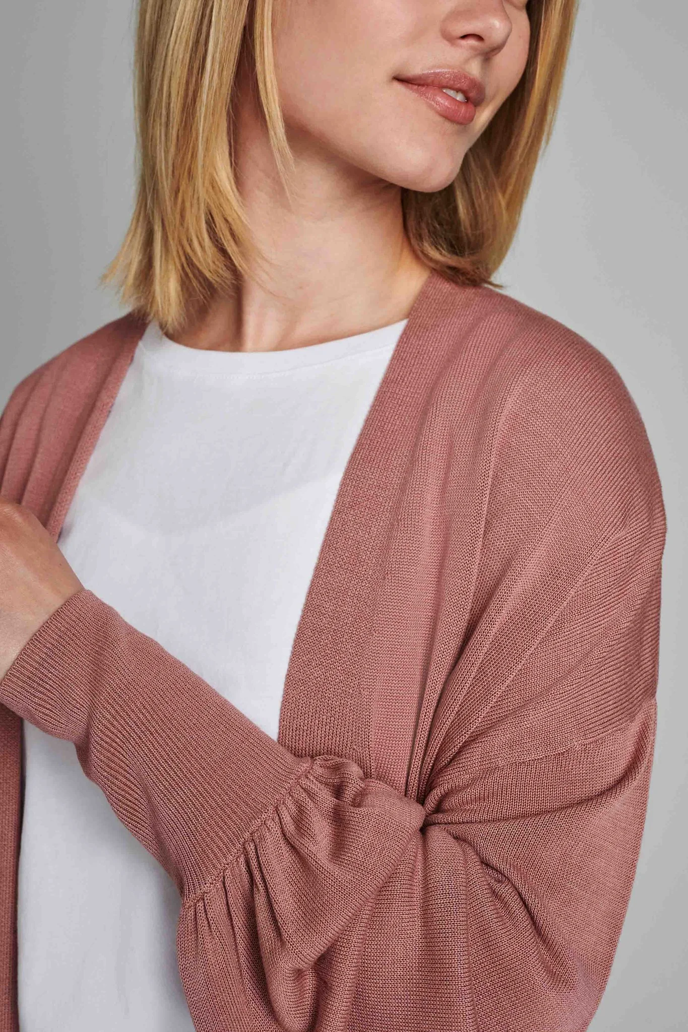 NUBIA LONG CARDIGAN - NOOS - Ash Rose - Image 3