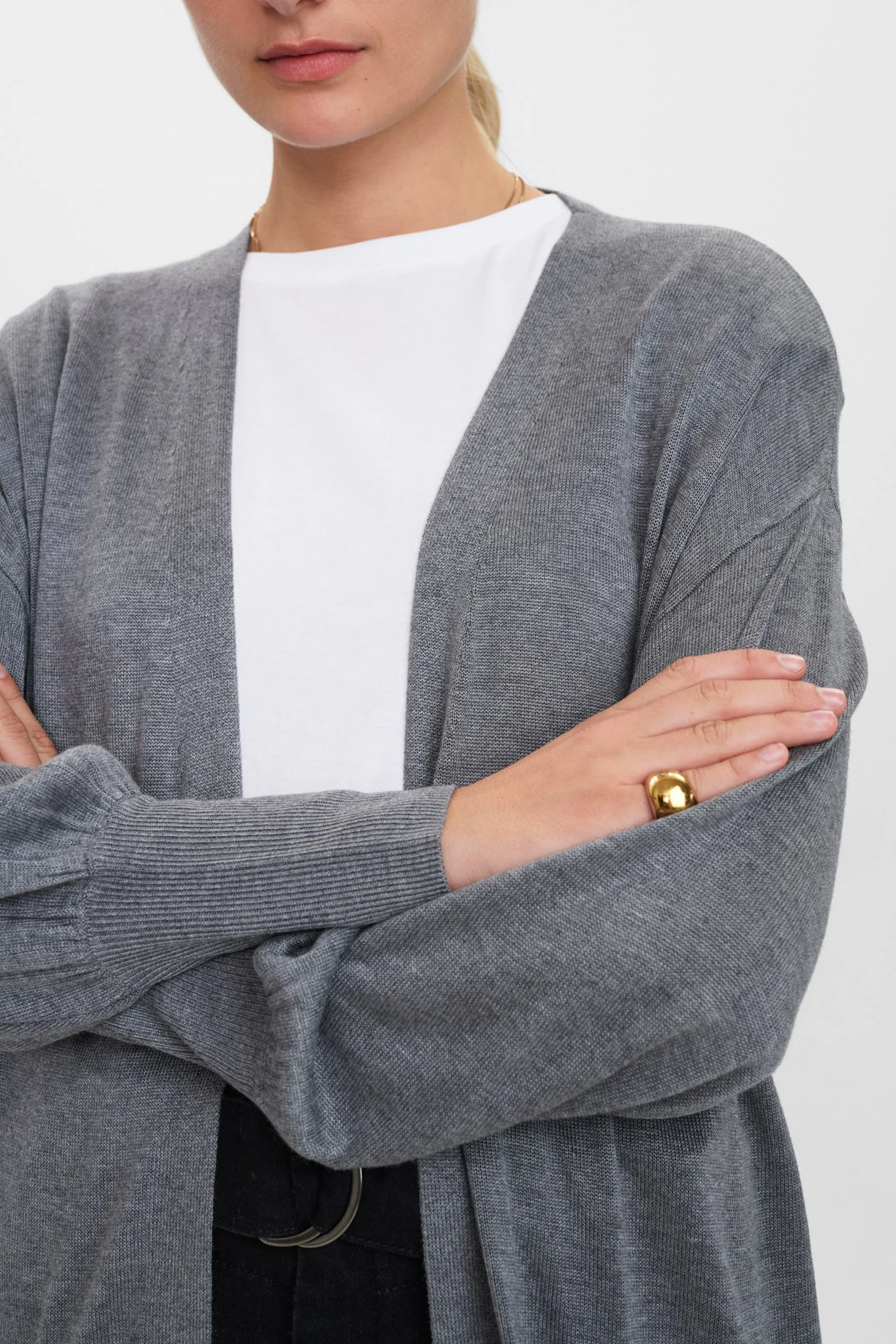 NUBIA LONG CARDIGAN - NOOS - Medium Grey mel - Image 4
