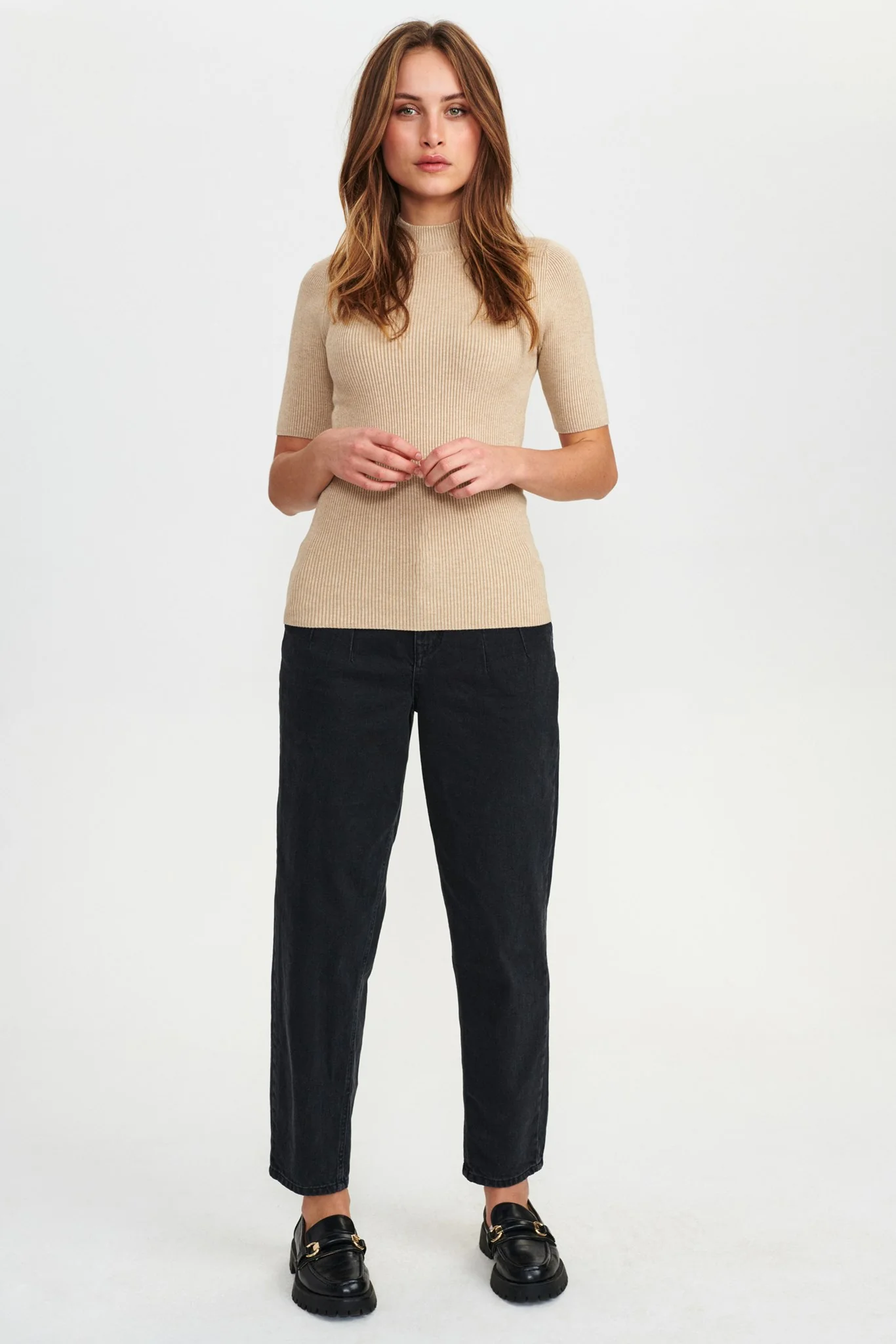 NUBIA SS PULLOVER  - Sesame Melange - Image 3