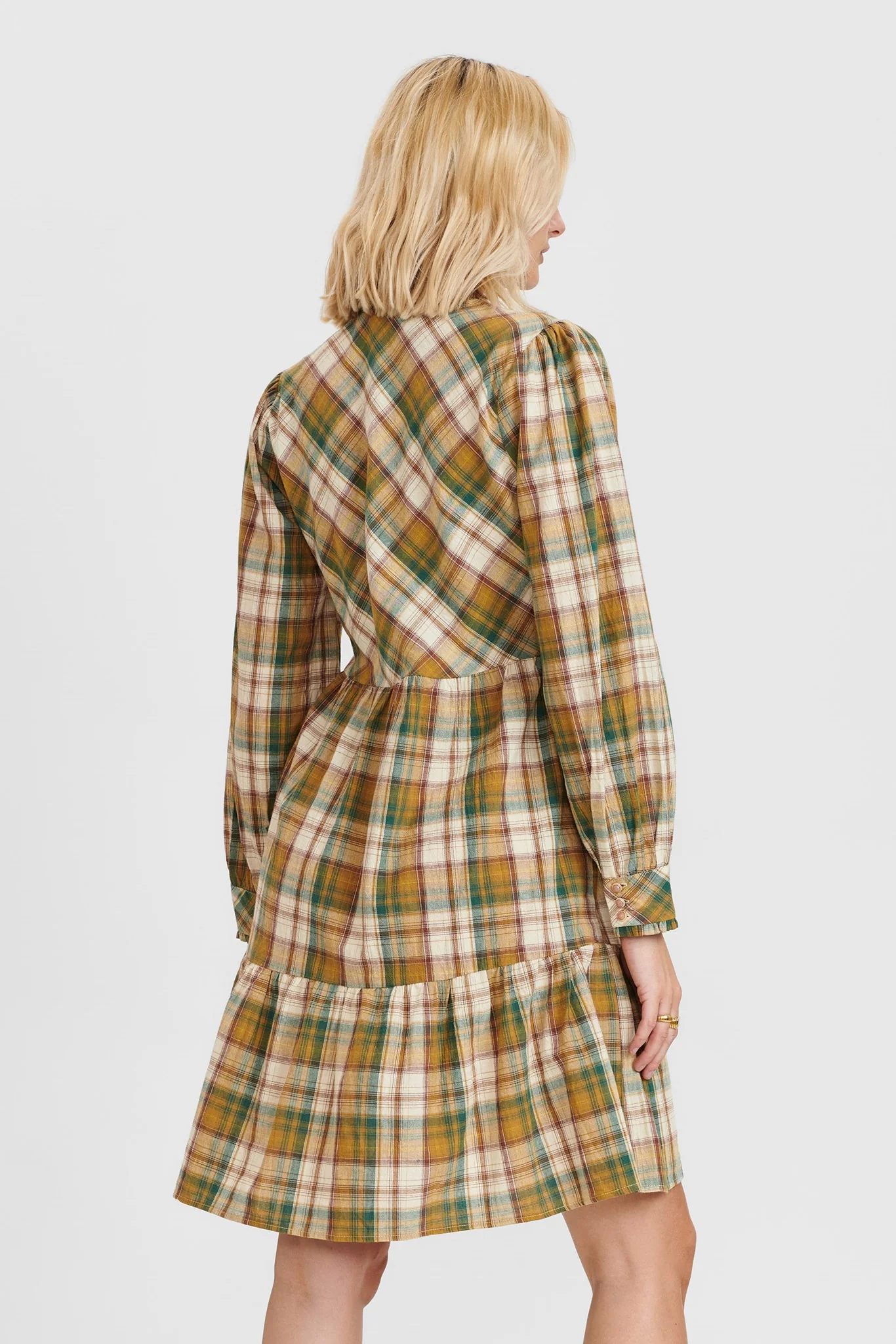 NUBIAS CHECK DRESS  - Grape leaf - Image 2