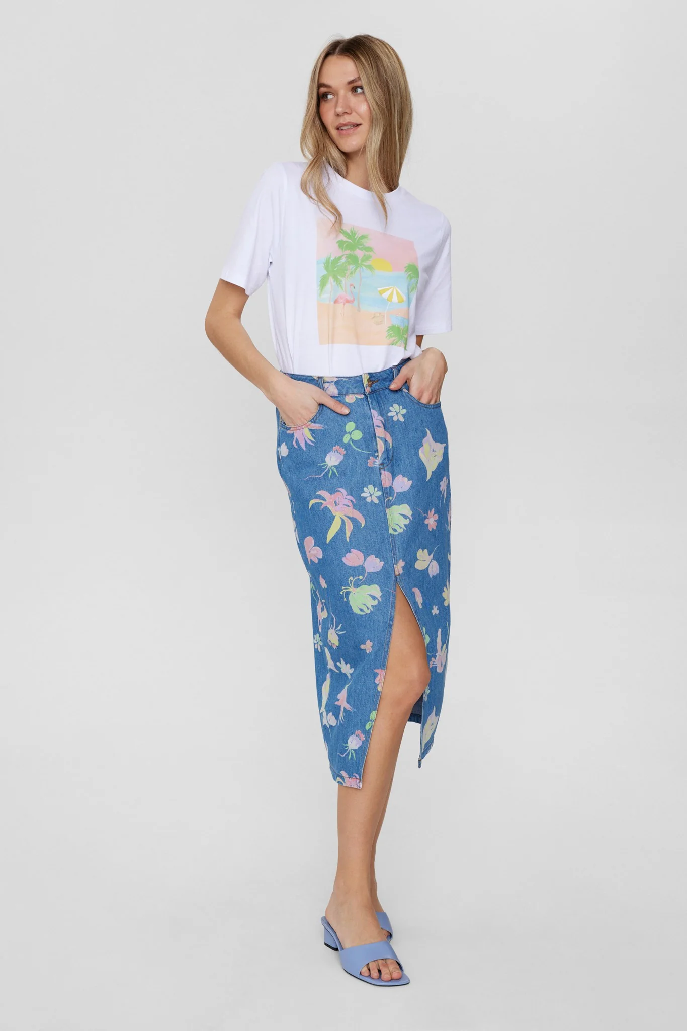 NUBILLY SKIRT - Light Blue Denim - Image 6