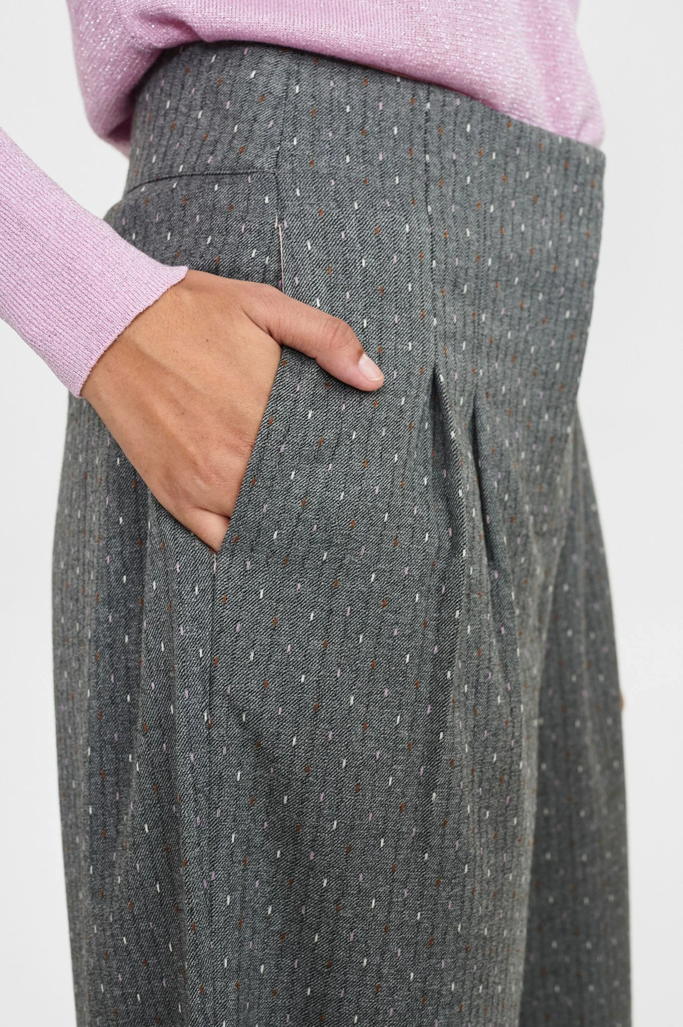 NUBJORG PANTS - Medium Grey mel - Image 4