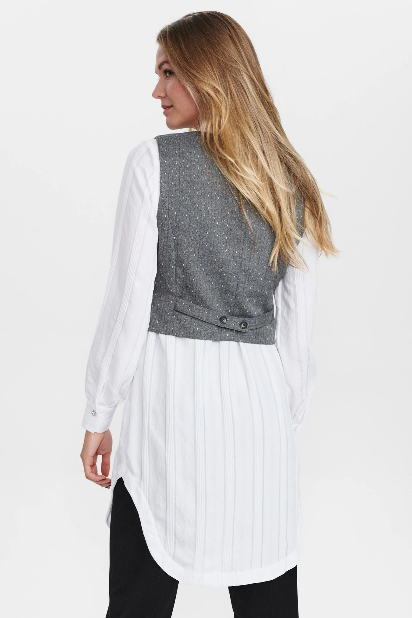 NUBJORG WAISTCOAT - Medium Grey mel - Image 2