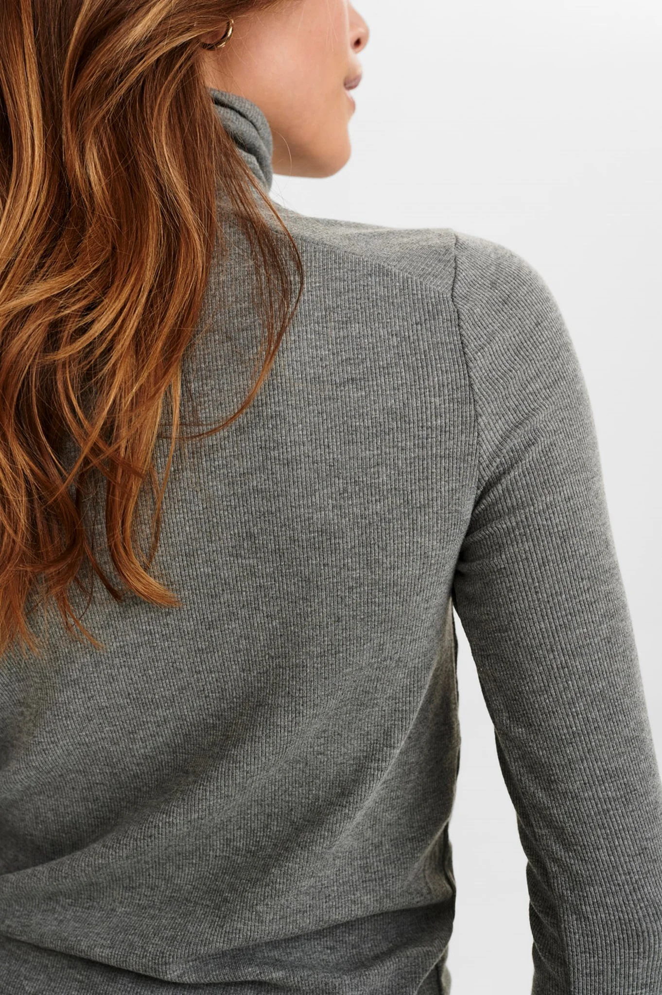 NUBOWIE ROLLNECK RIB - NOOS - Medium Grey mel - Image 5