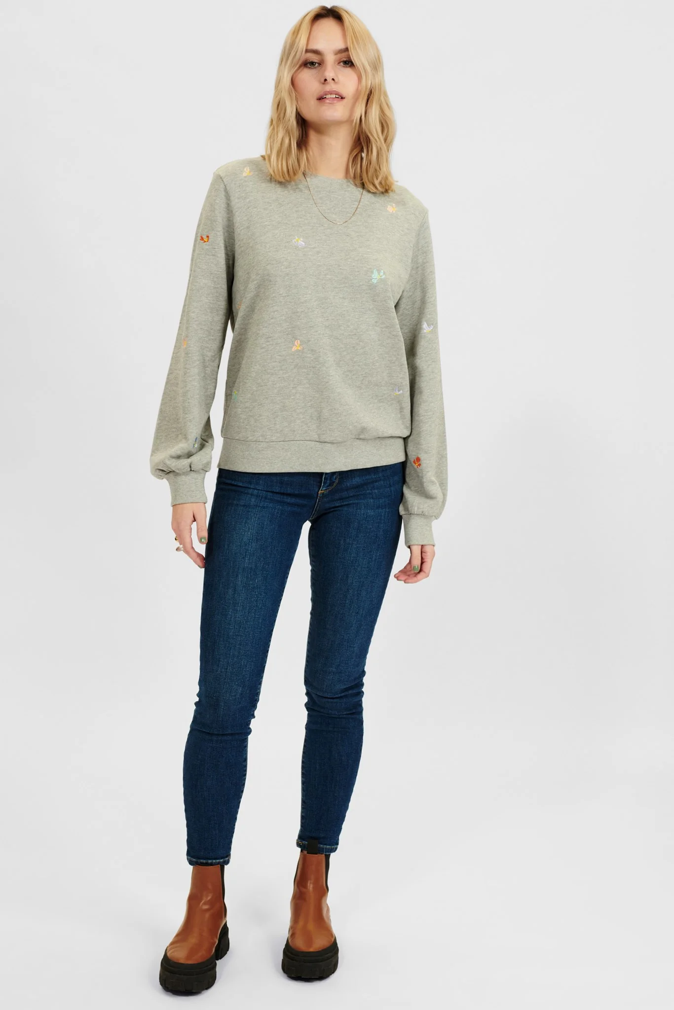 NUBRITTANY SWEAT - Medium Grey mel - Image 3
