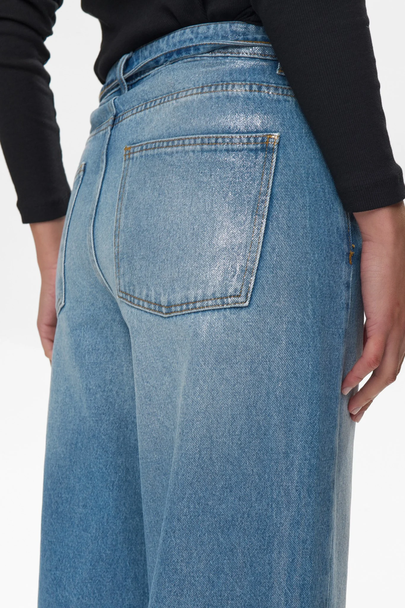 NUBROOKLYN JEANS GLAM - Blue Denim Silver Foil - Image 5
