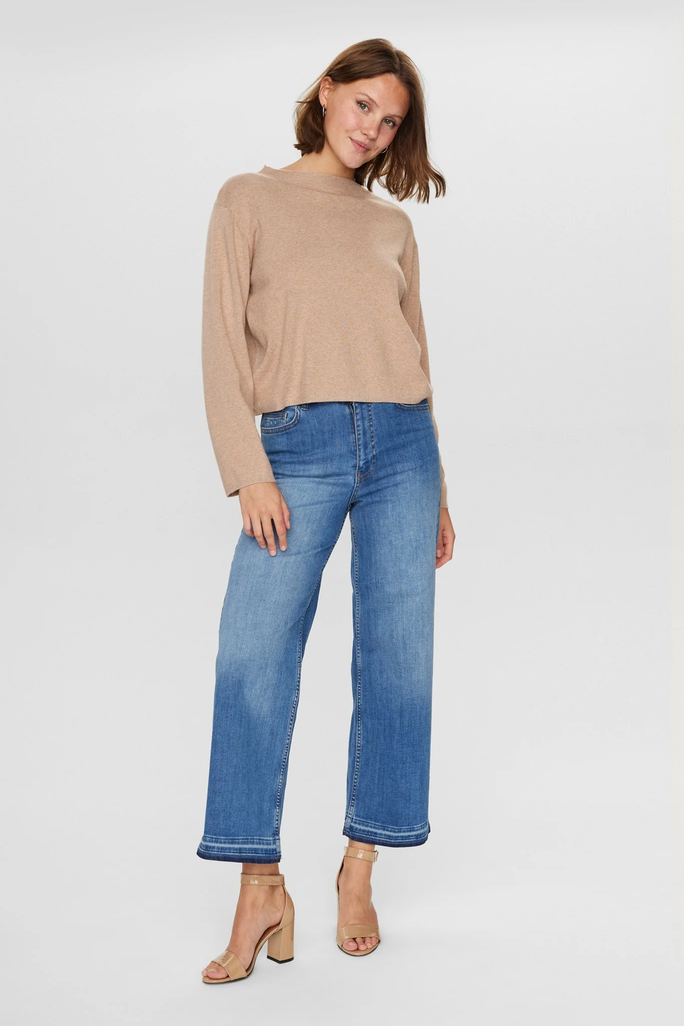 NUCARMA CROP PULLOVER   - Sesame Melange - Image 3