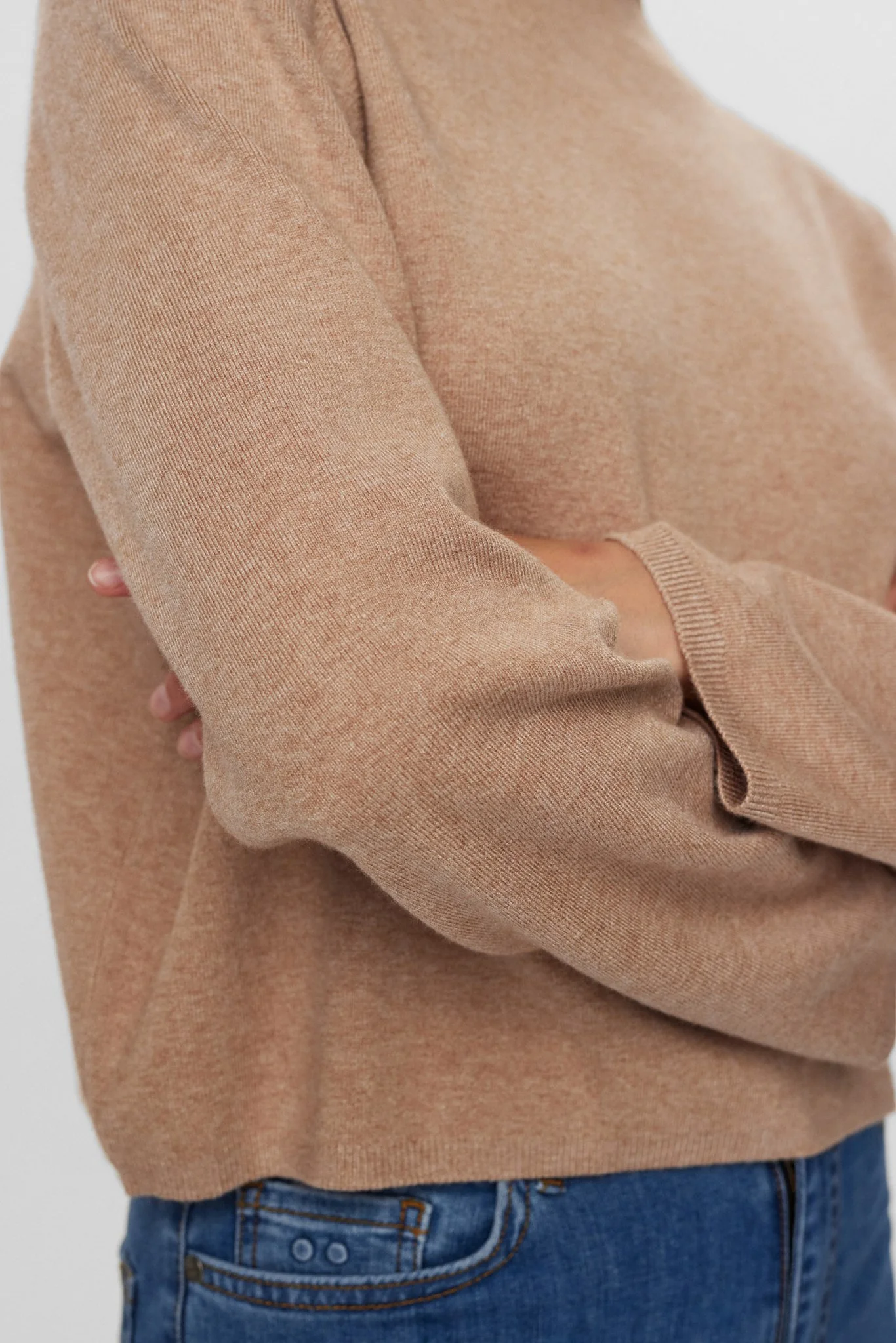 NUCARMA CROP PULLOVER   - Sesame Melange - Image 4
