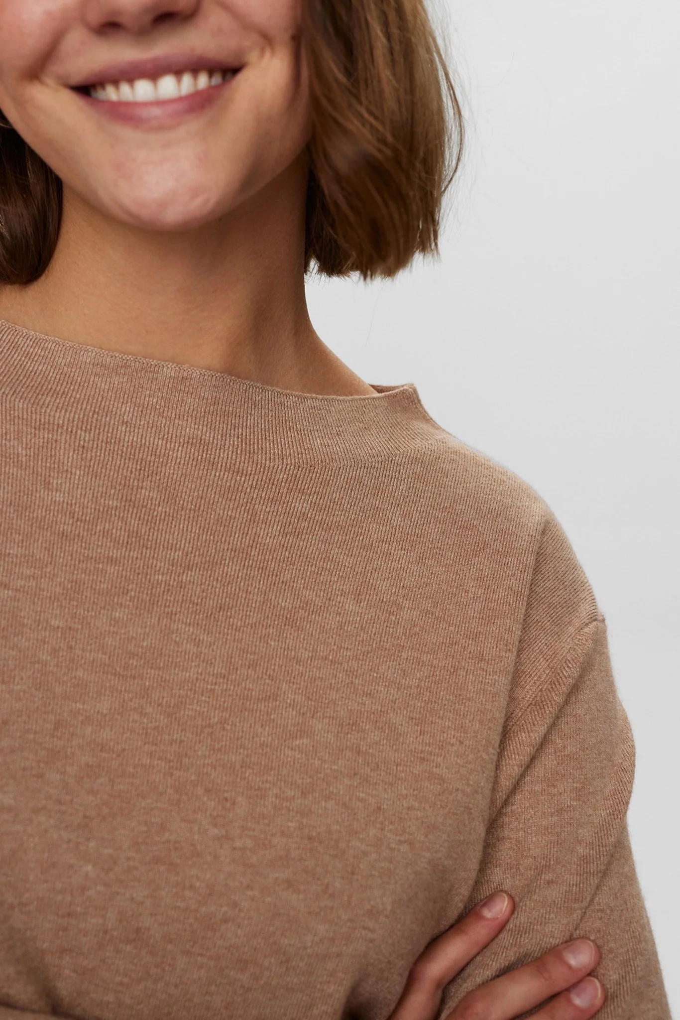NUCARMA CROP PULLOVER   - Sesame Melange - Image 5