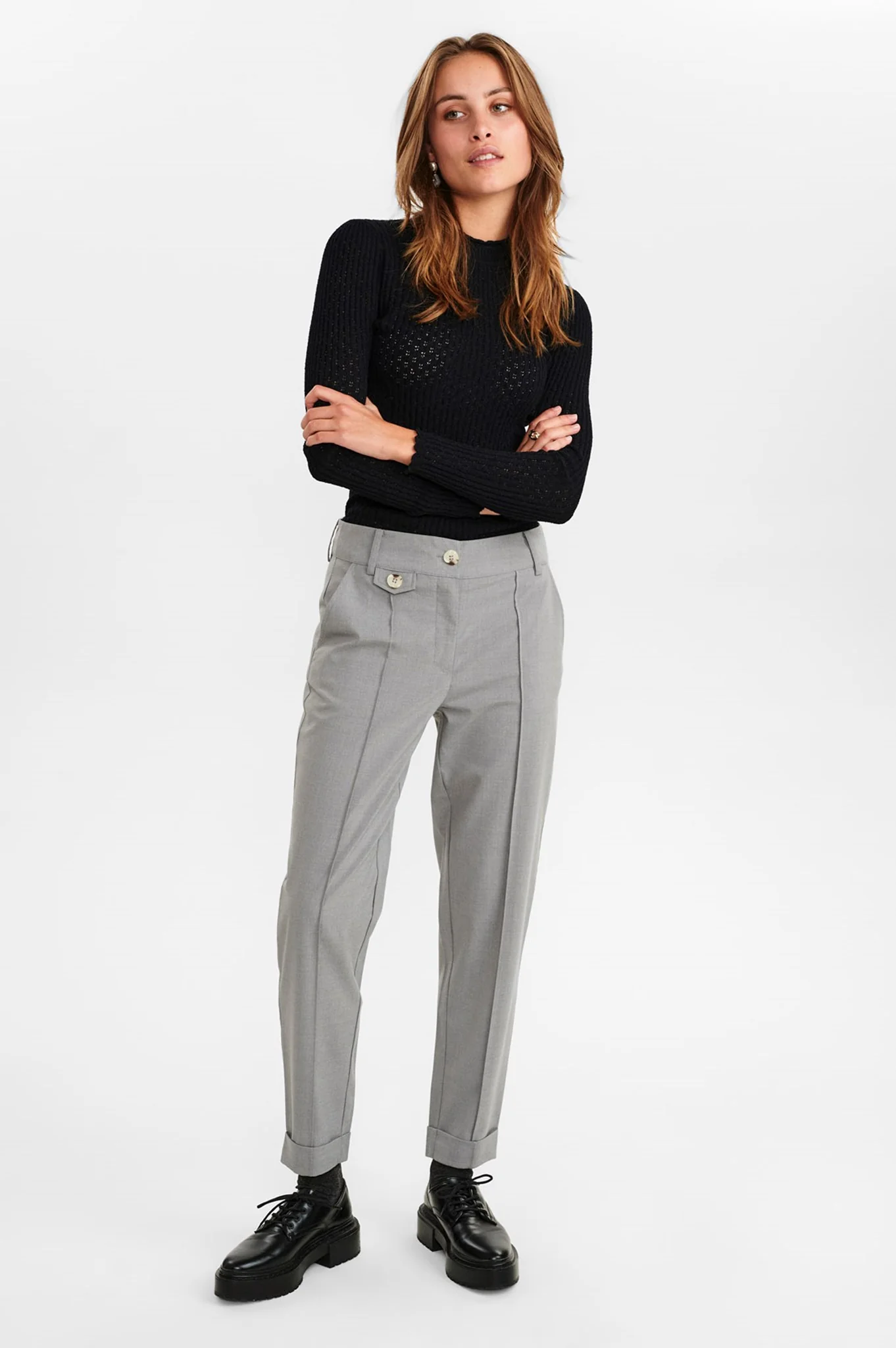 NUCARO PANT - Light grey mel - Image 3