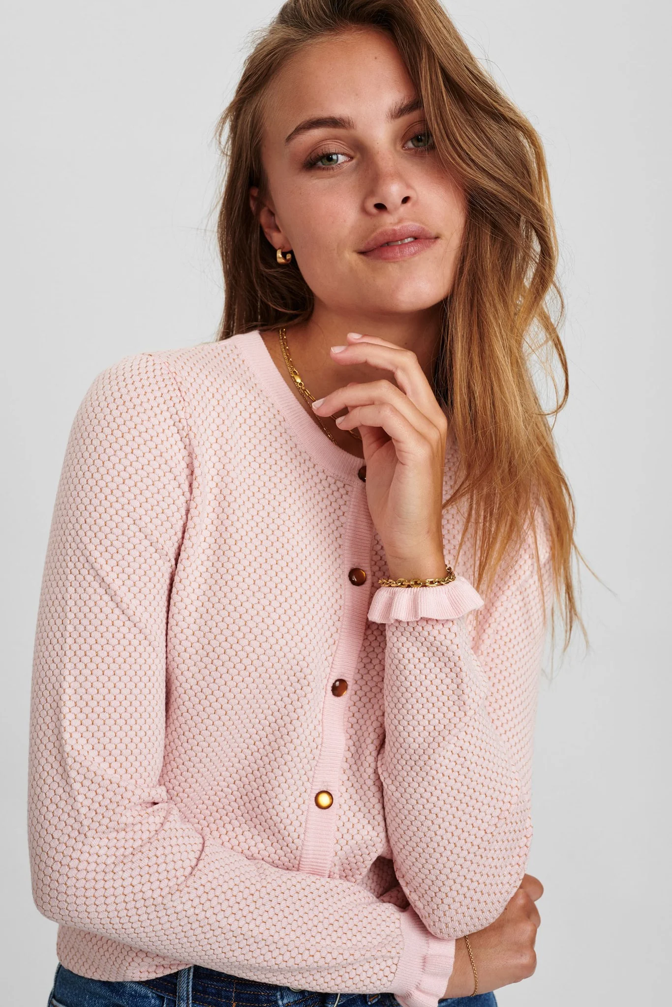 NUCARSON CARDIGAN - Chalk Pink - Image 6