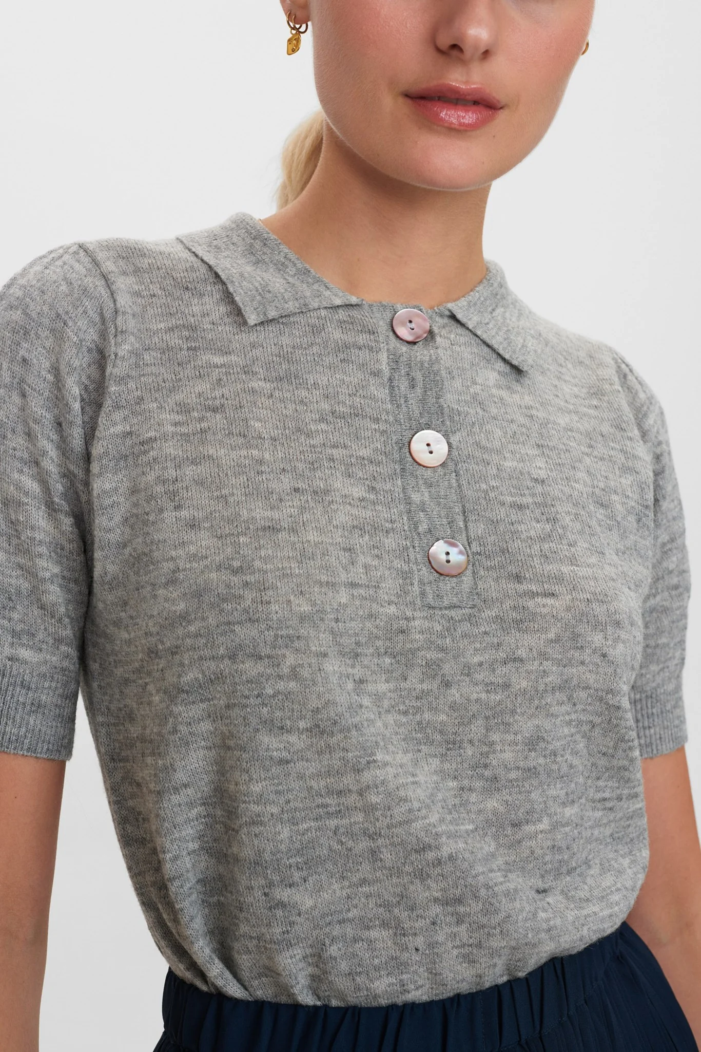 NUCARYS SS PULLOVER - NOOS  - Light grey mel - Image 4