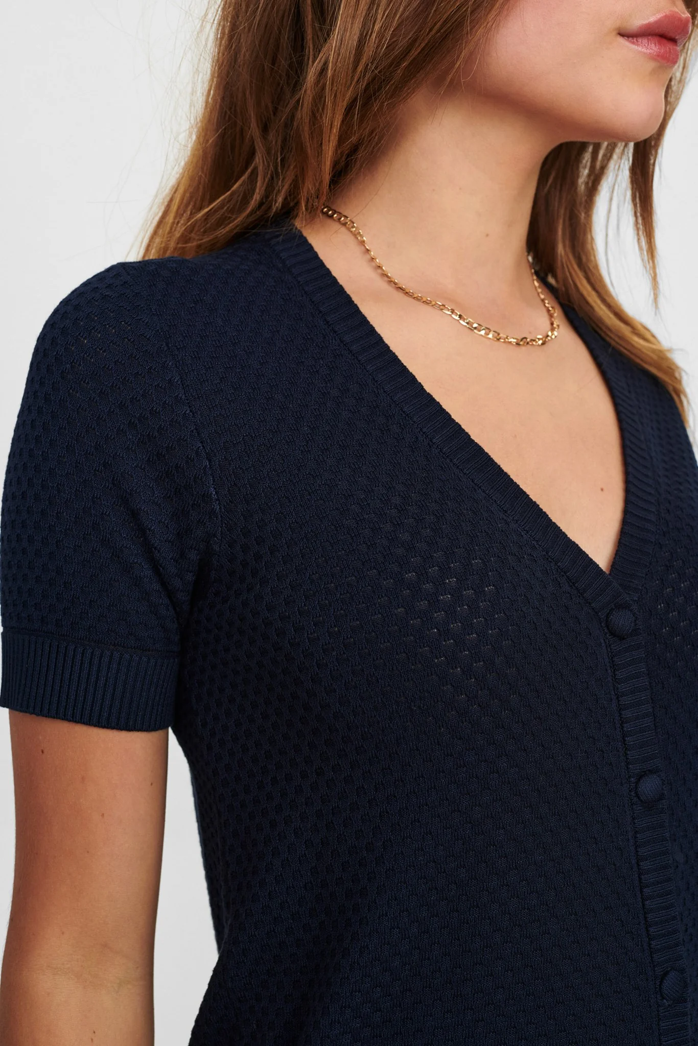 NUCASSIE V-NECK - NOOS - Dark Sapphire - Image 4