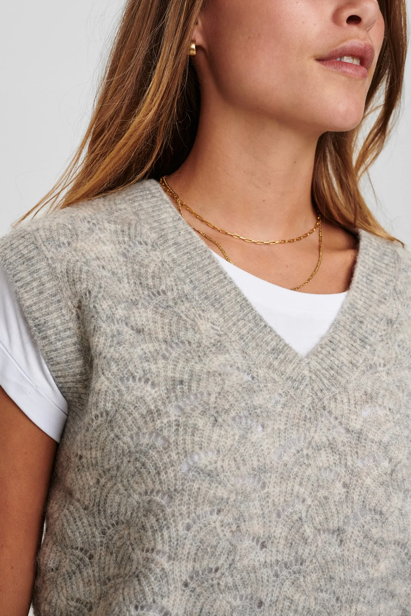 NUCATHAY VEST - Light grey mel - Image 4