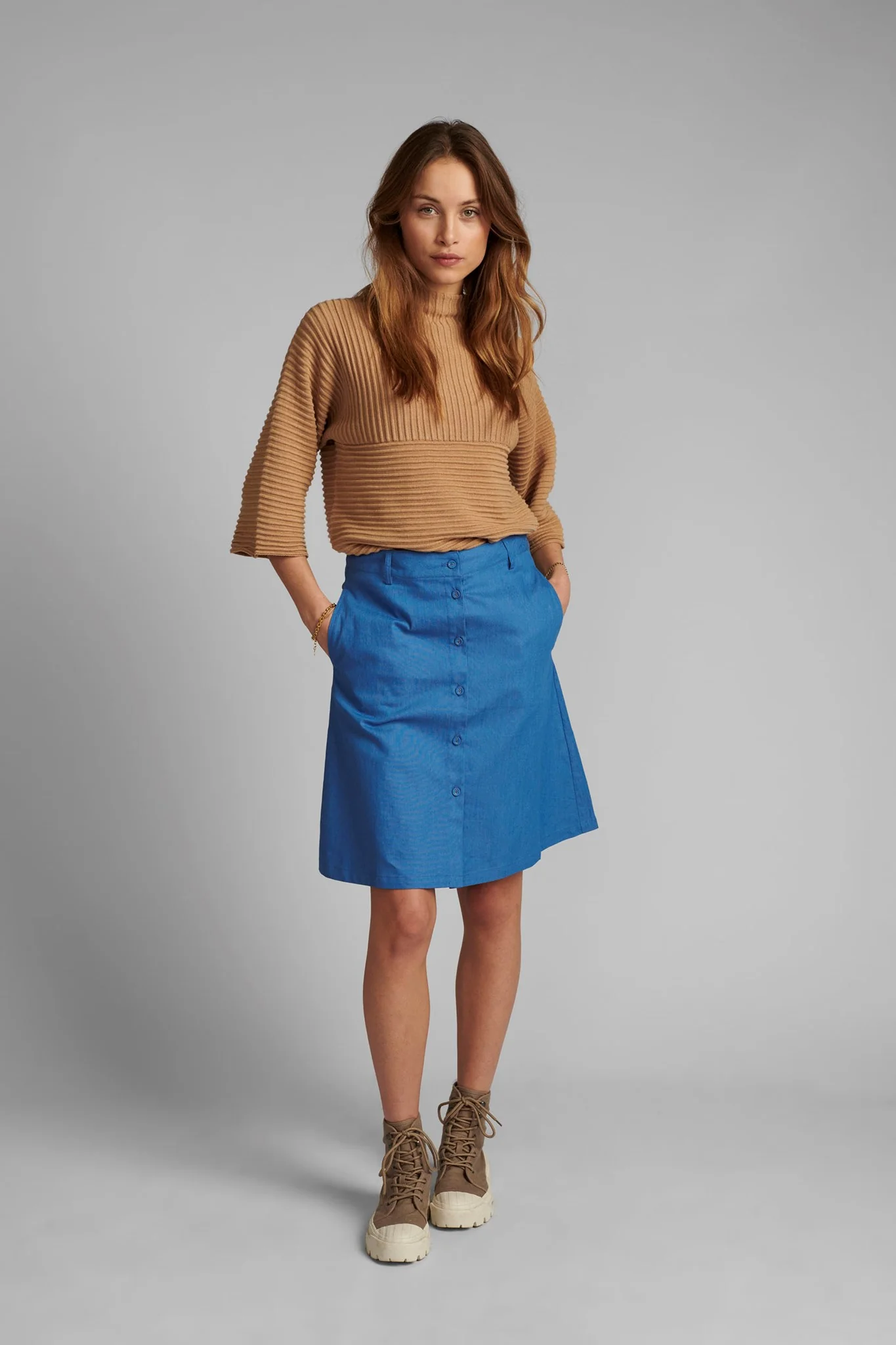 NUCATHLEEN SKIRT - Medium Blue Denim - Image 3
