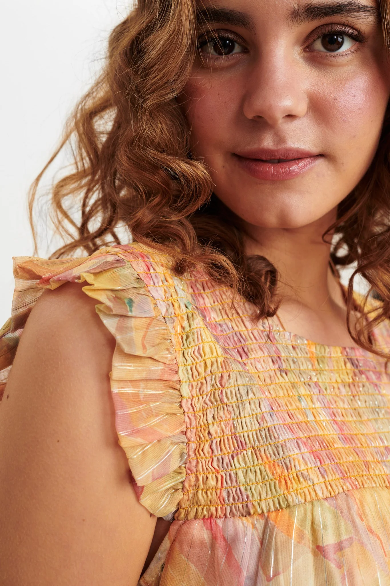 NUCATICHE SHORT DRESS - Peach Cobbler - Image 4