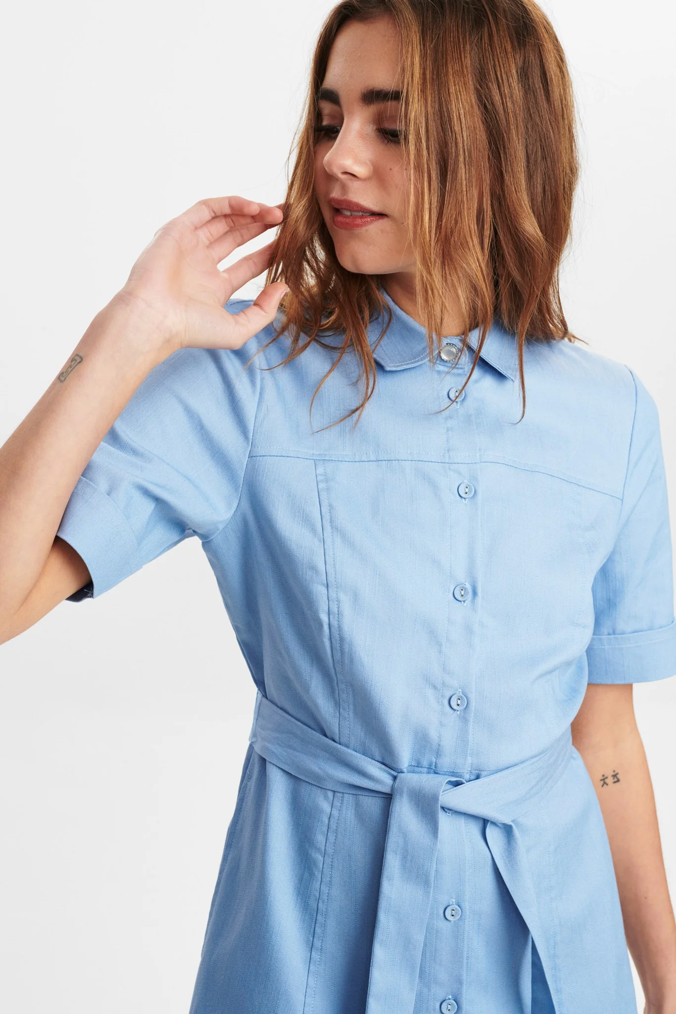 NUCATLYN DRESS - Light Blue Denim - Image 6