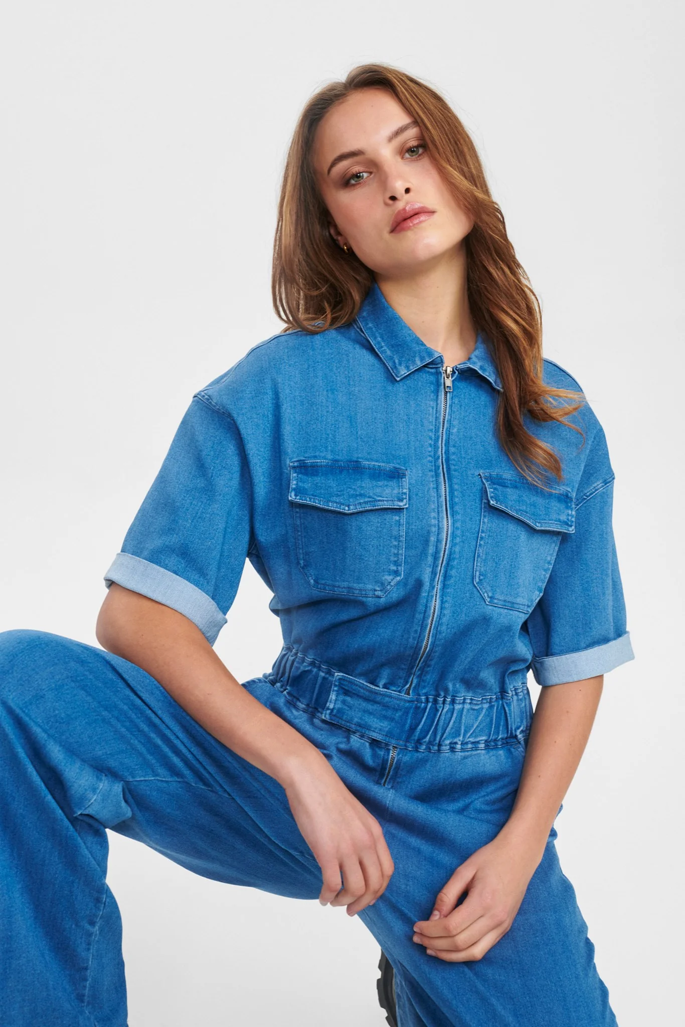NUCELINA JUMPSUIT  - Medium Blue Denim - Image 6