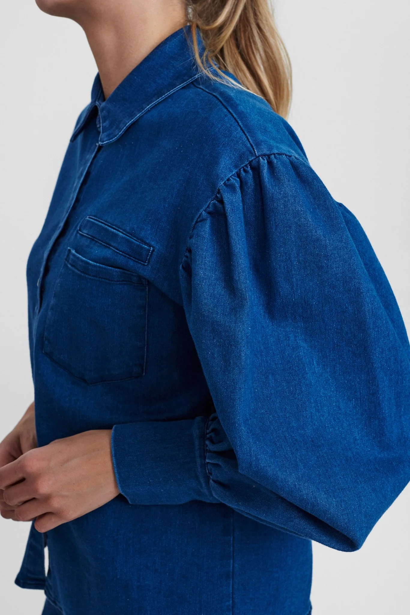 NUCHARLEY SHIRT - Medium Blue Denim - Image 5