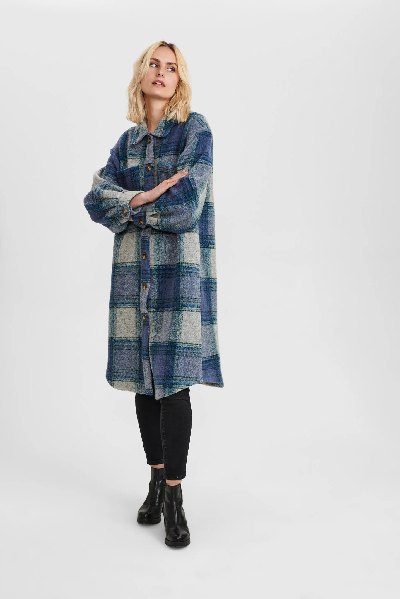 NUCHECKY OVERSHIRT - Light grey mel - Image 3