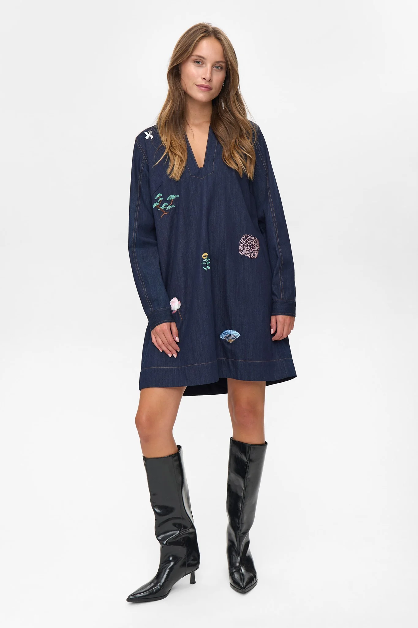 NUCHIKU DRESS - Dark Blue Denim - Image 3