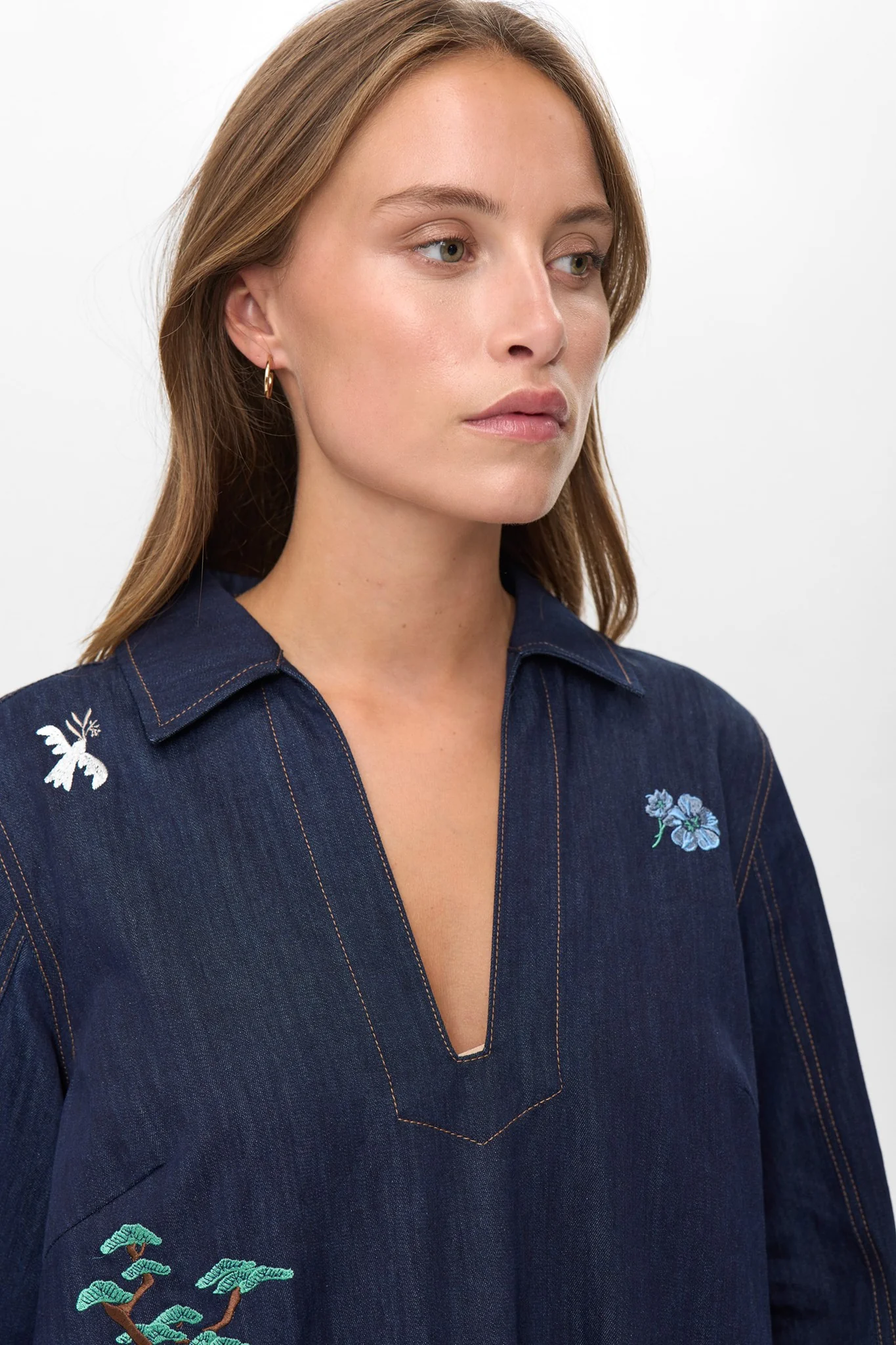 NUCHIKU DRESS - Dark Blue Denim - Image 4