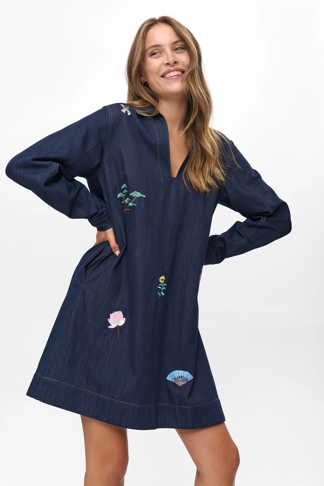NUCHIKU DRESS - Dark Blue Denim - Image 6