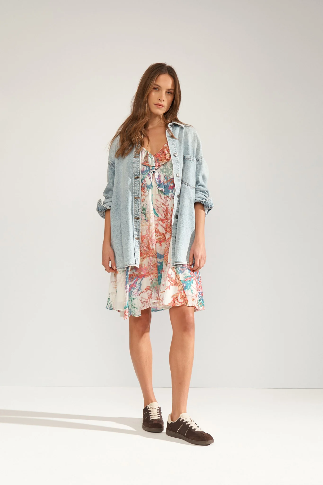 NUCORAL RUFFLE DRESS - Cloud Dancer - Image 6