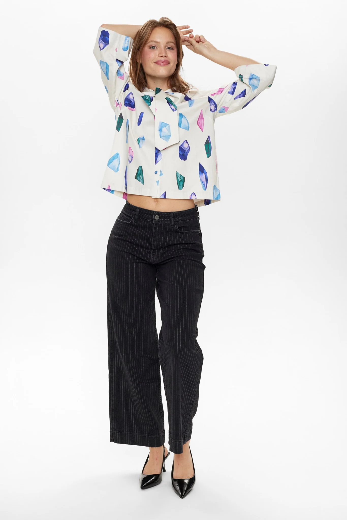 NUCRYSTAL BOW TIE SHIRT - Cloud Dancer - Image 3