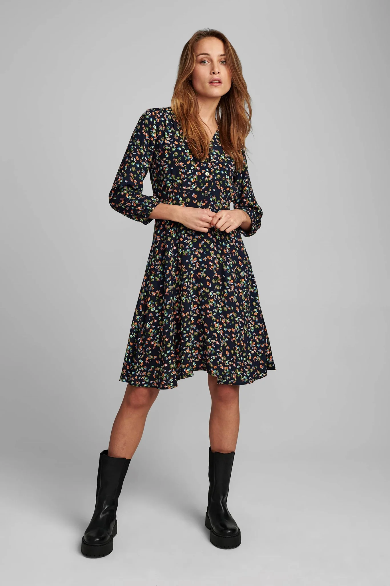 NUDACEY DRESS 3/4 SLEEVE  - Dark Sapphire - Image 3