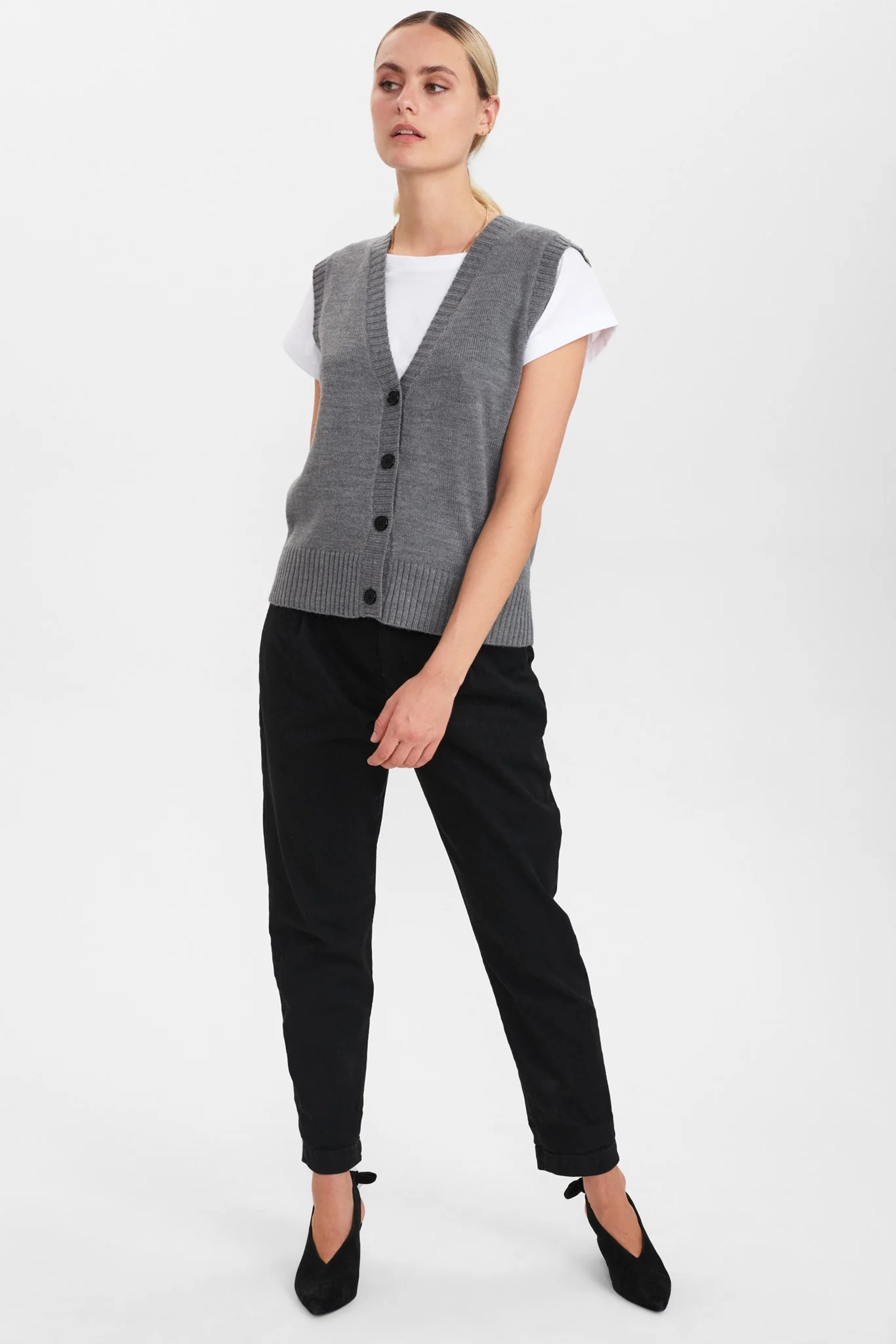 NUDARLENA VEST - NOOS - Medium Grey mel - Image 3