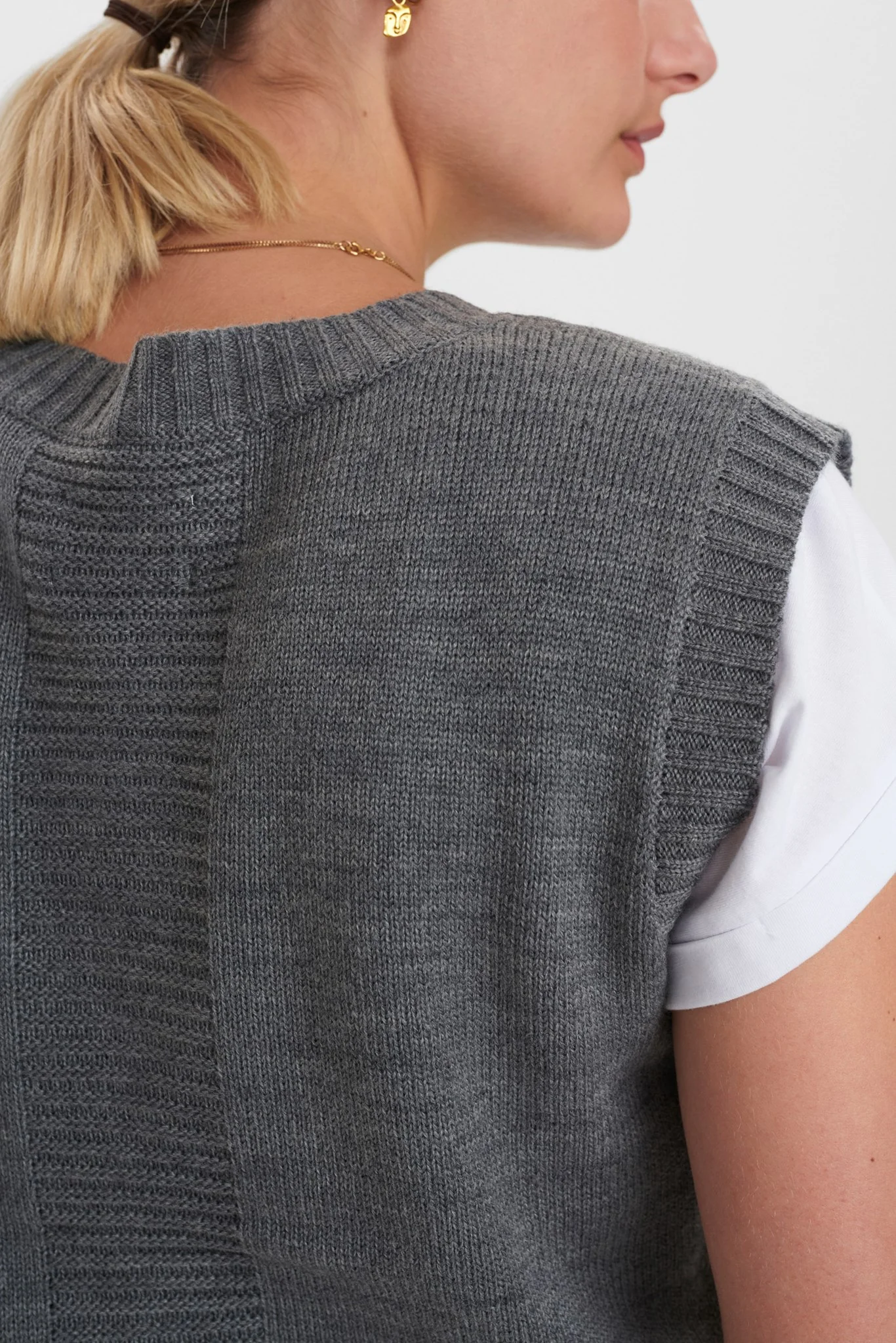 NUDARLENA VEST - NOOS - Medium Grey mel - Image 5