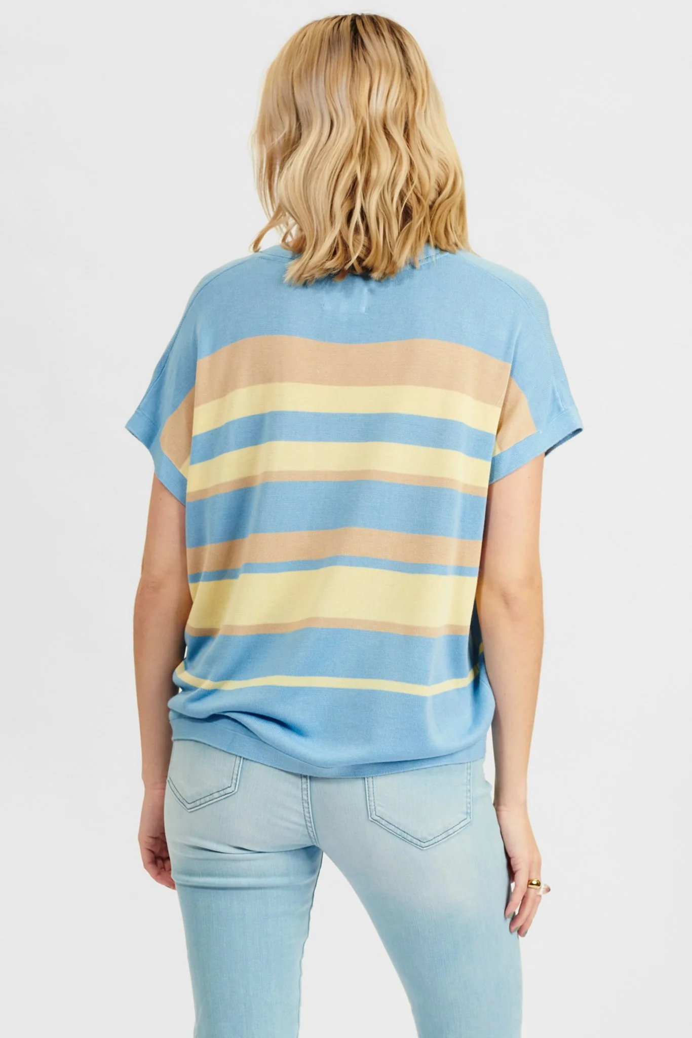 NUDARLENE V-NECK W/O LUREX - Della Robbia Blue - Image 2