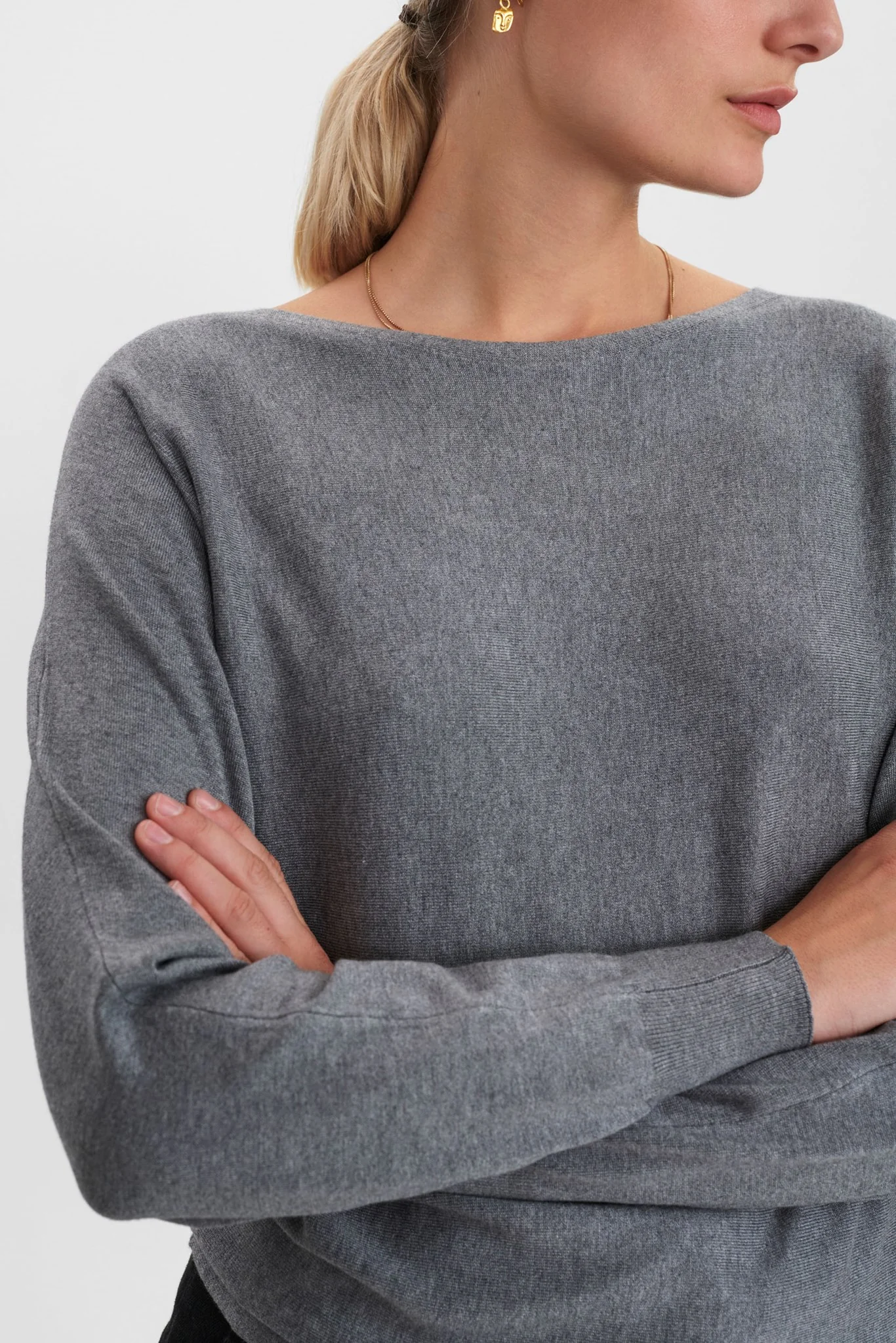 NUDAYA PULLOVER - NOOS - Medium Grey mel - Image 4