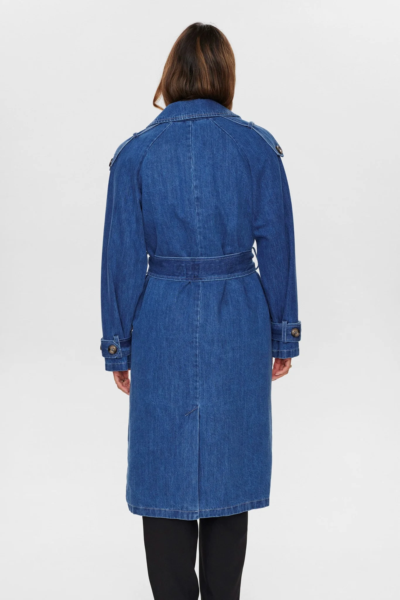 NUDEMINA COAT - Medium Blue Denim - Image 2