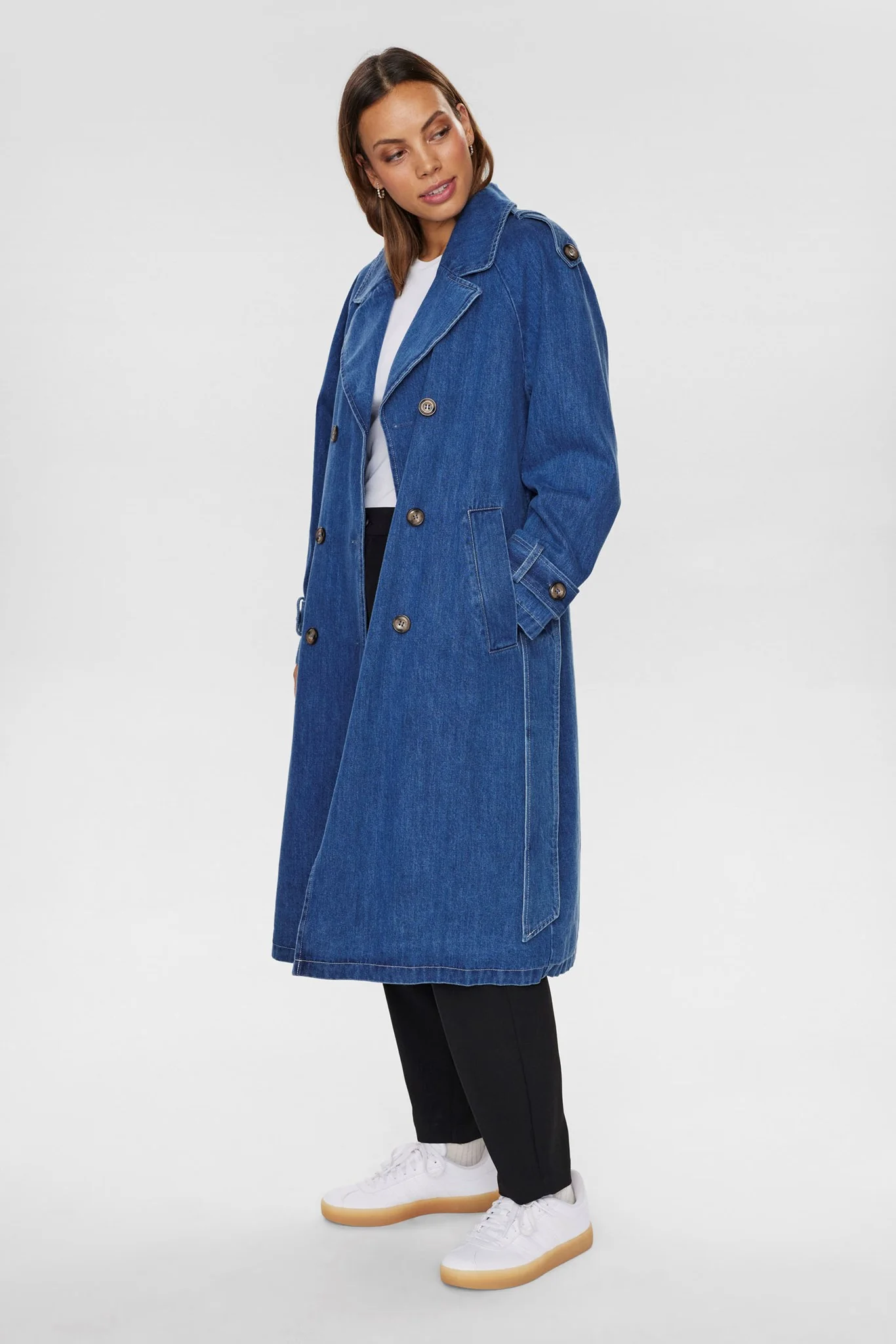 NUDEMINA COAT - Medium Blue Denim - Image 3
