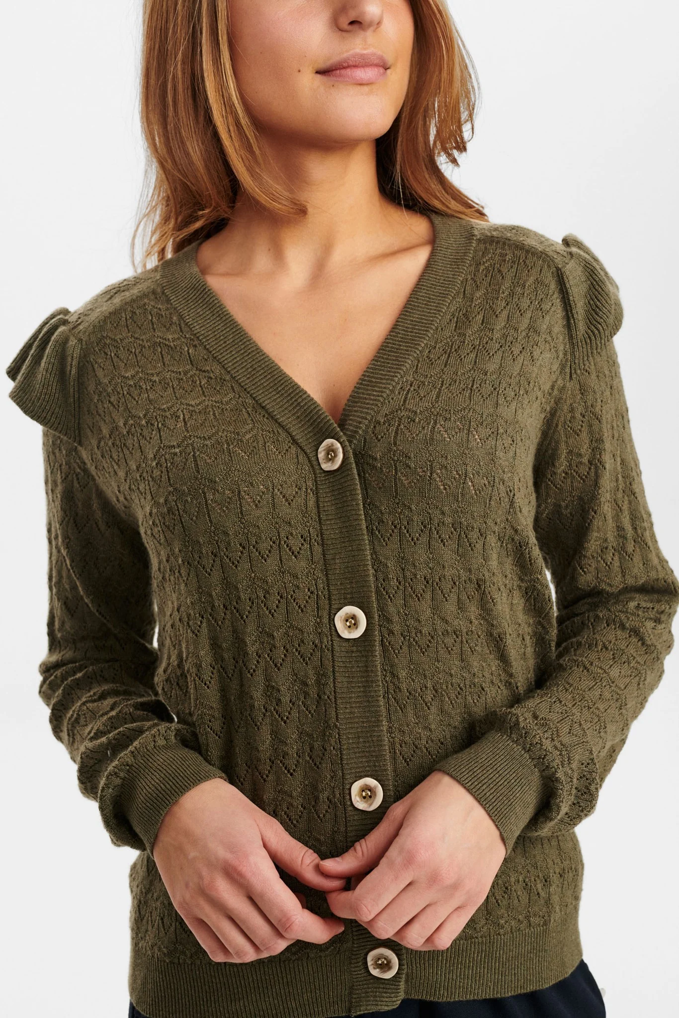 NUDULLIA CARDIGAN - Deep Lichen Green - Image 4