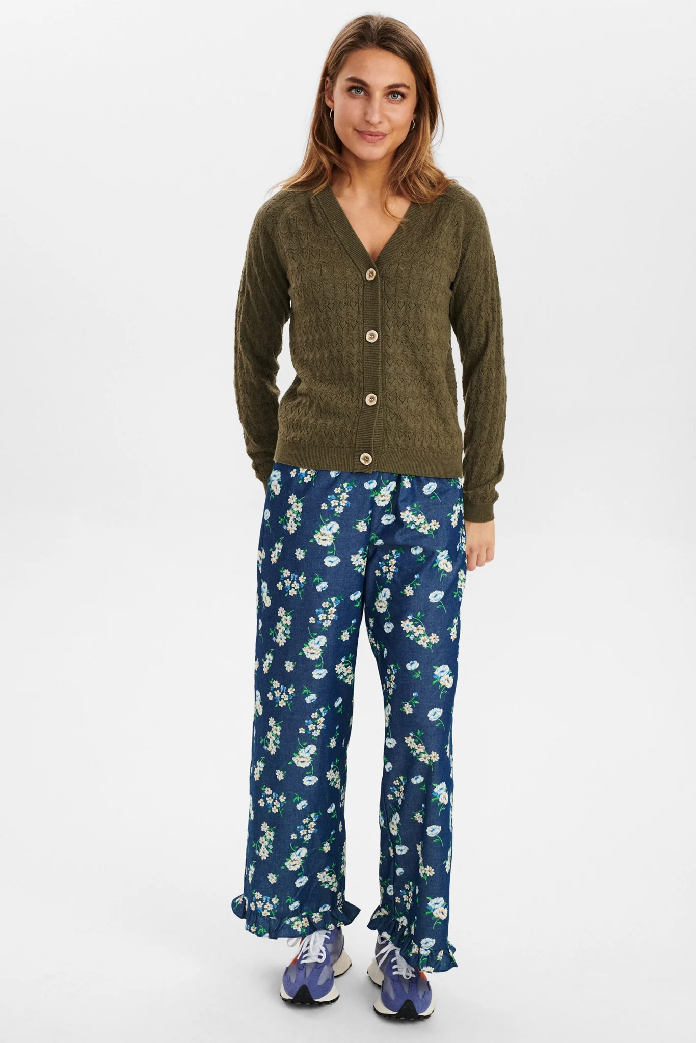 NUDULLIA CARDIGAN W/O RUFFLES  - Deep Lichen Green - Image 3
