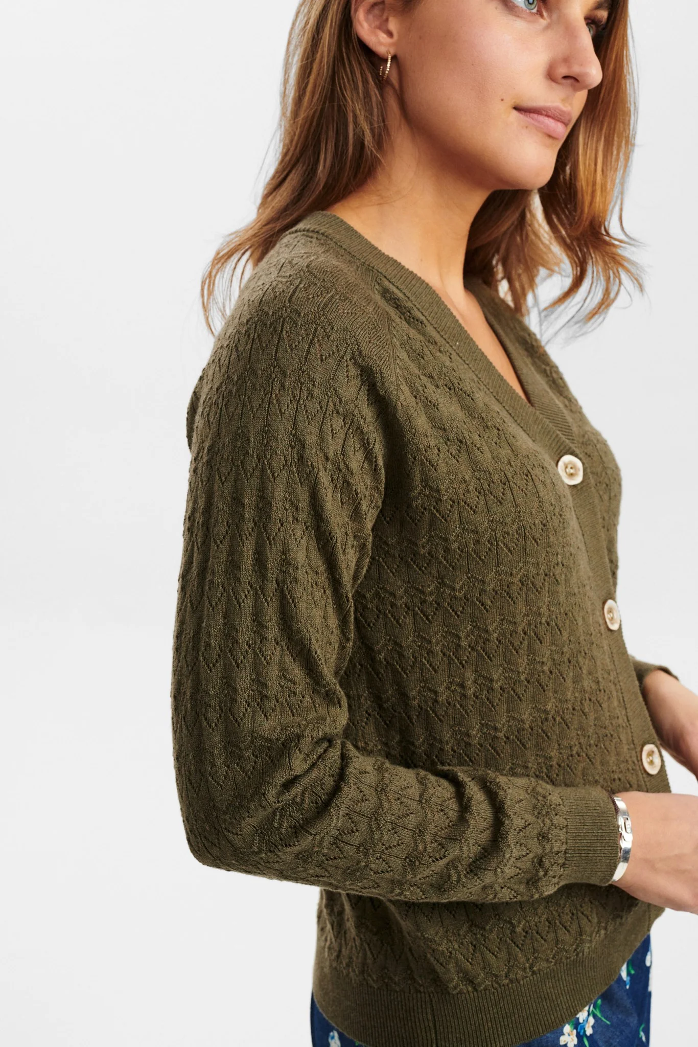 NUDULLIA CARDIGAN W/O RUFFLES  - Deep Lichen Green - Image 4